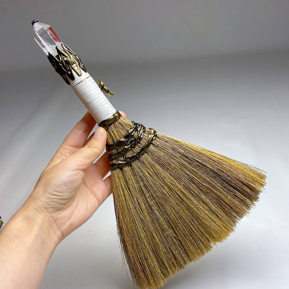 Wiccan Broom (Quartz, Dragon)