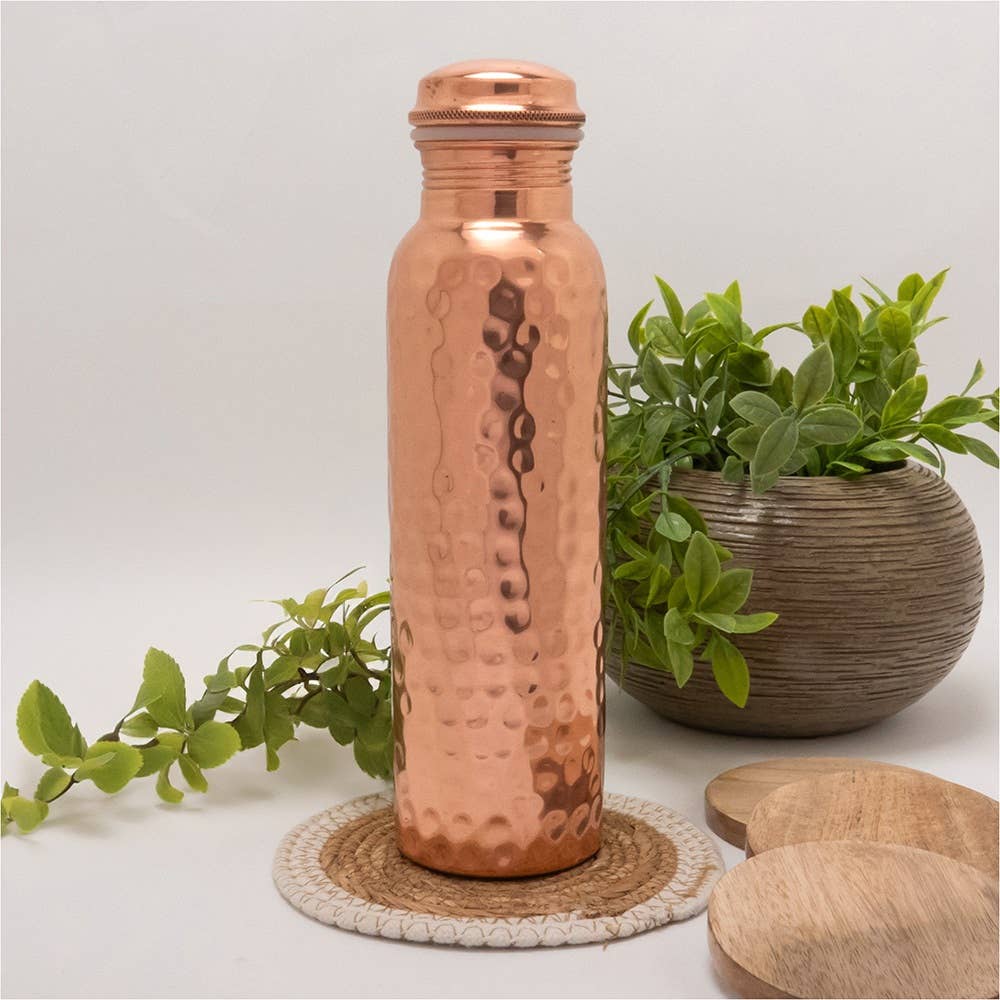 Pure Copper Water Bottle (Hammered)