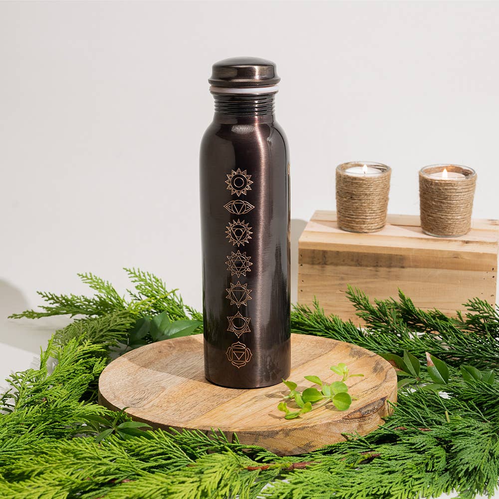 Pure Copper Water Bottle (7 Chakras, 900ml)