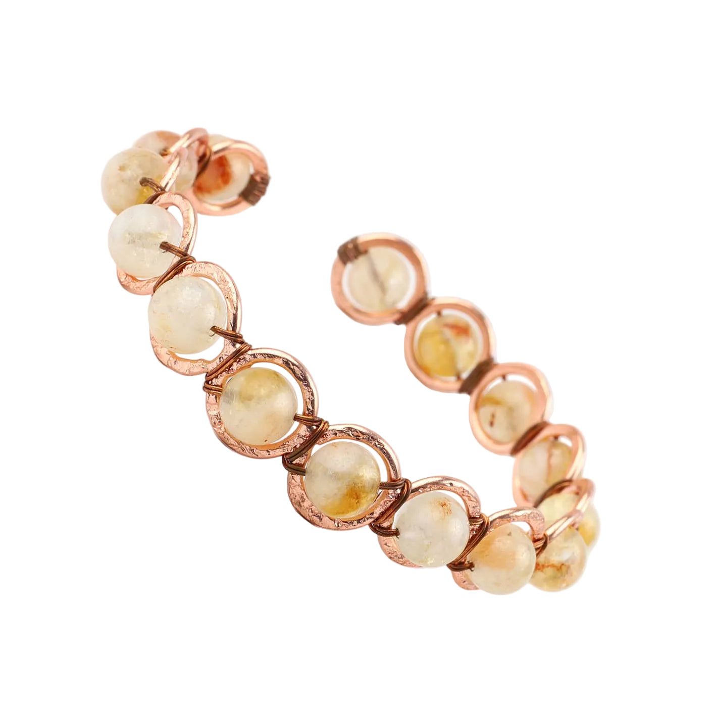 Copper & Natural Citrine Crystal Bracelet