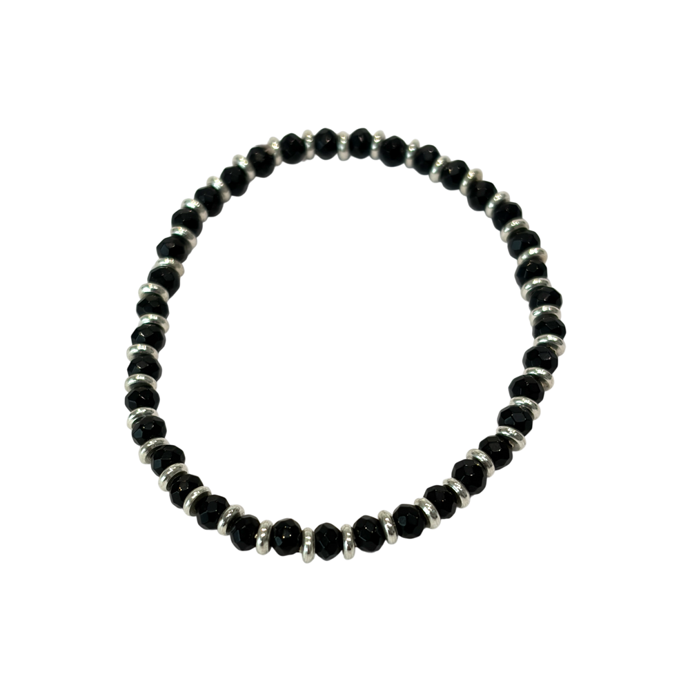 Silver Plated Black Onyx Bracelet