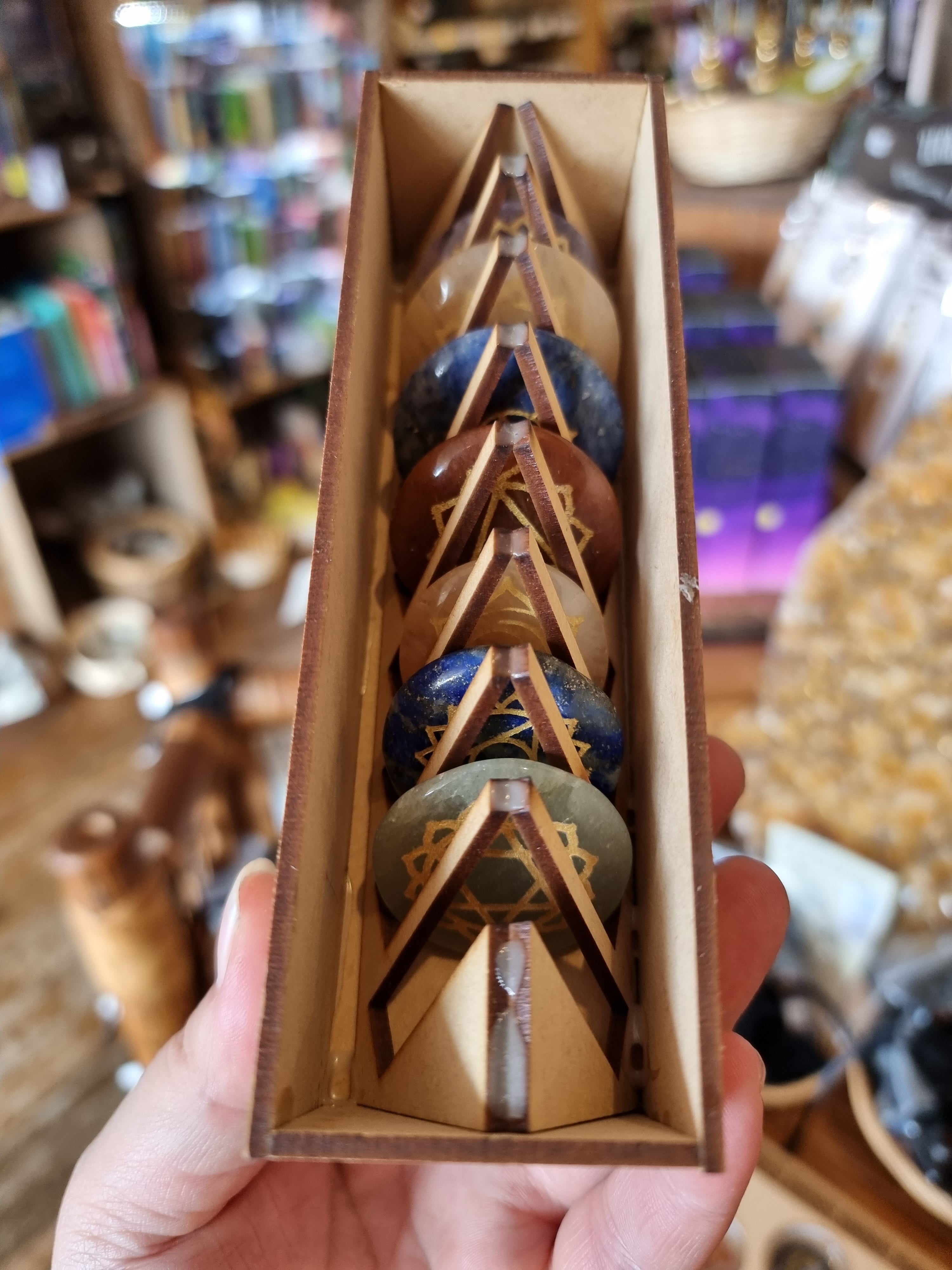 Chakra Crystal Set In Wooden Box