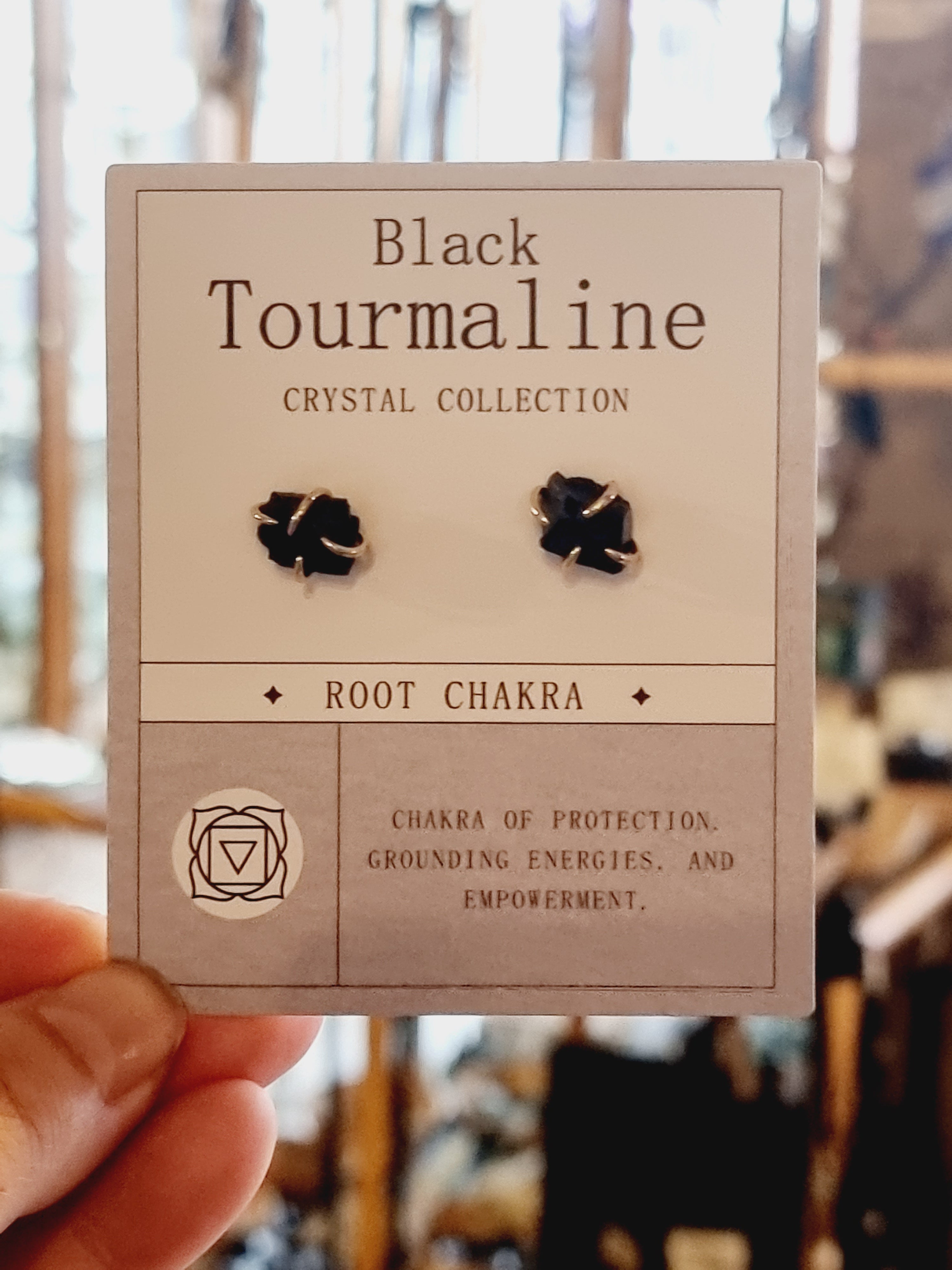 Black Tourmaline Root Chakra Earrings