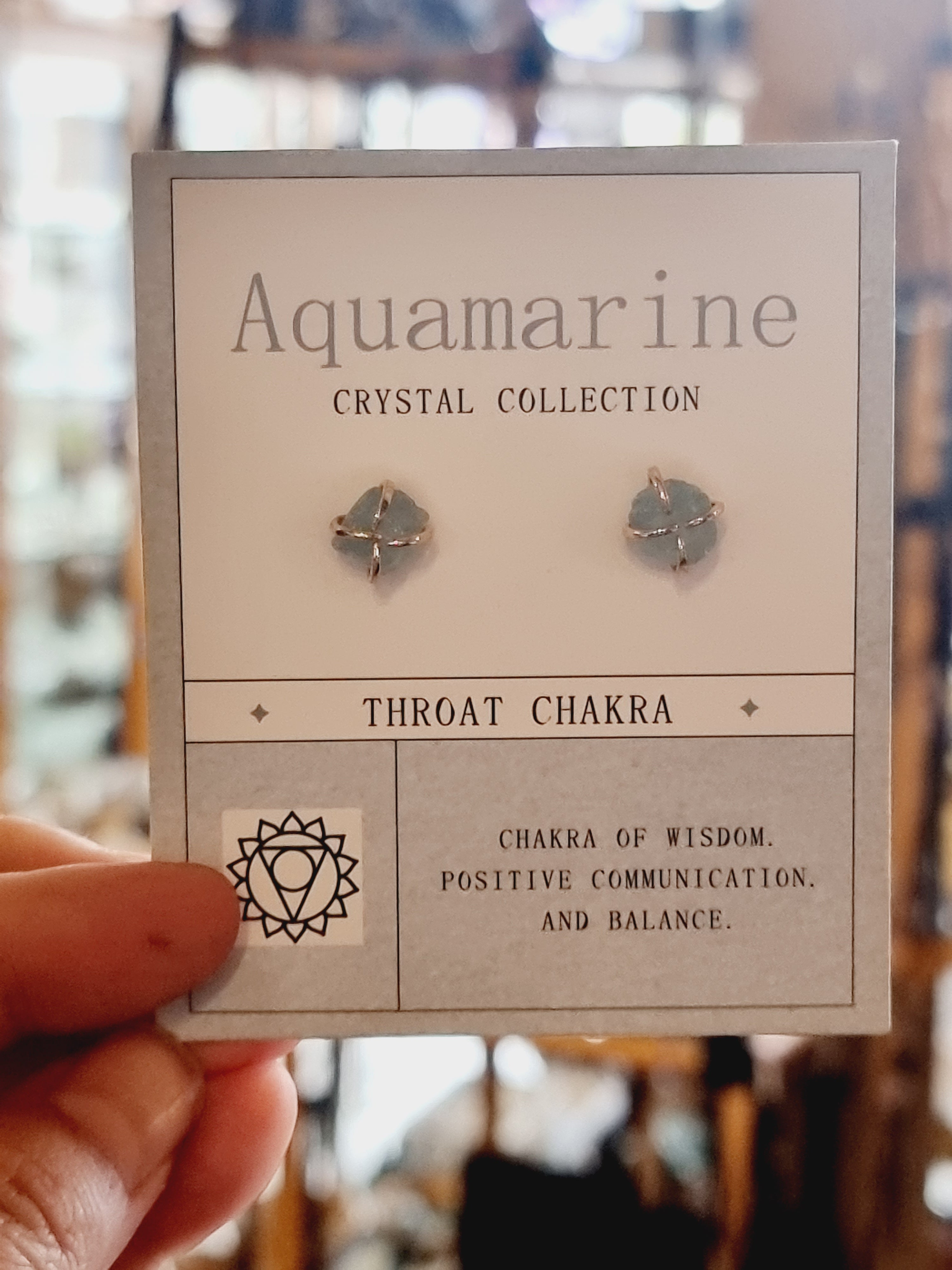 Aquamarine Throat Chakra Earrings