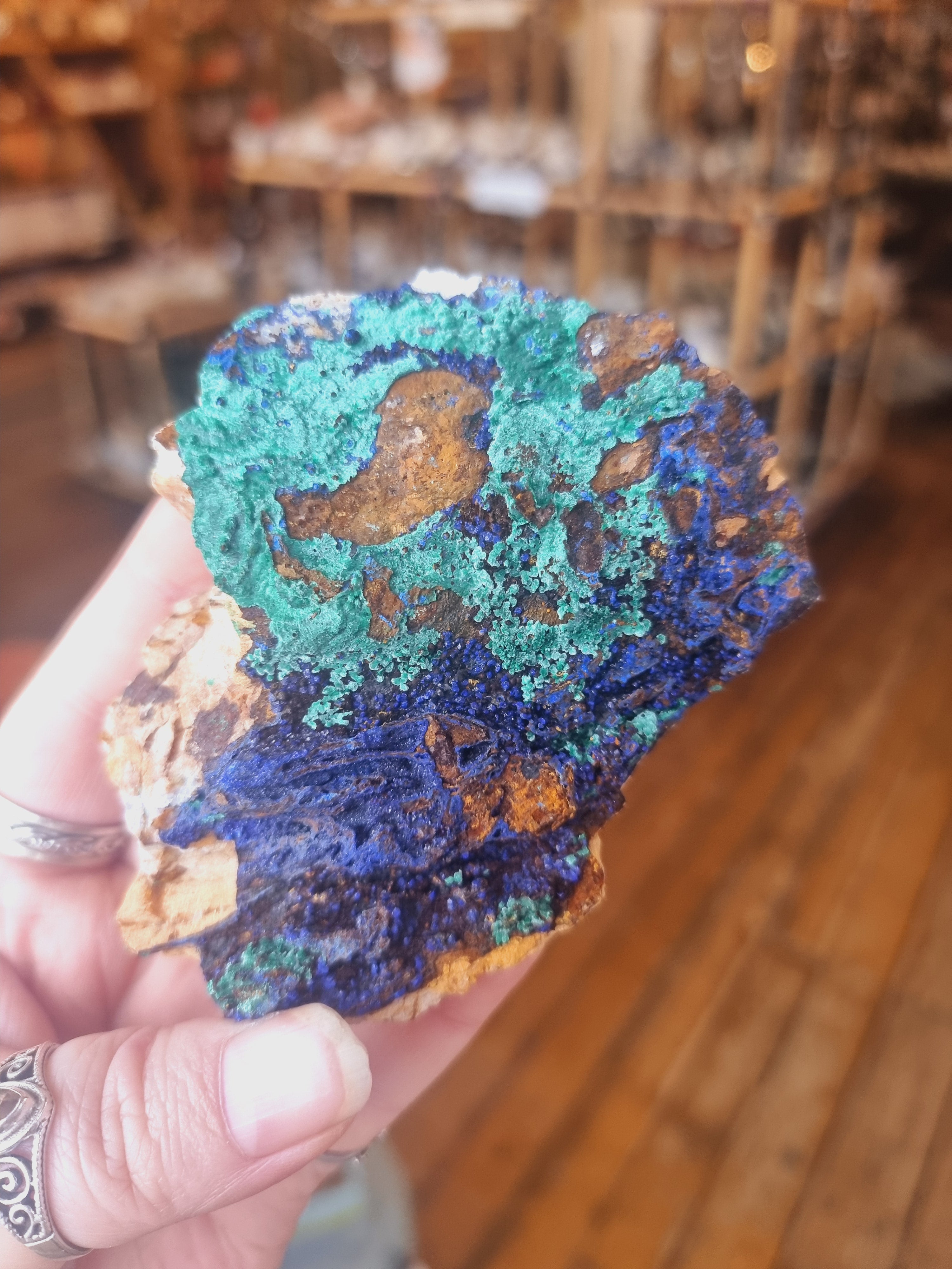 Azurite & Malachite Slice