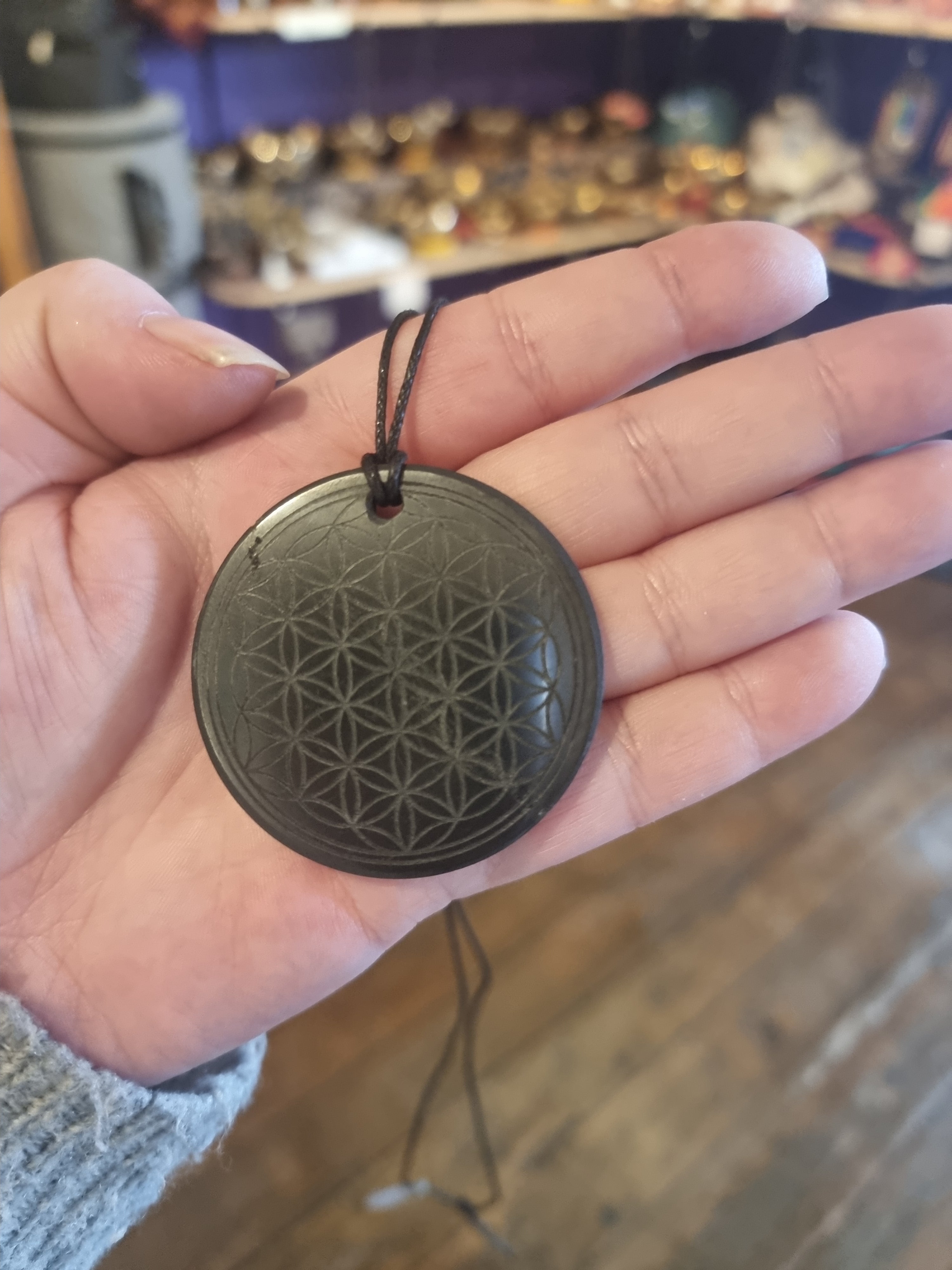 Shungite Flower Of Life Pendant