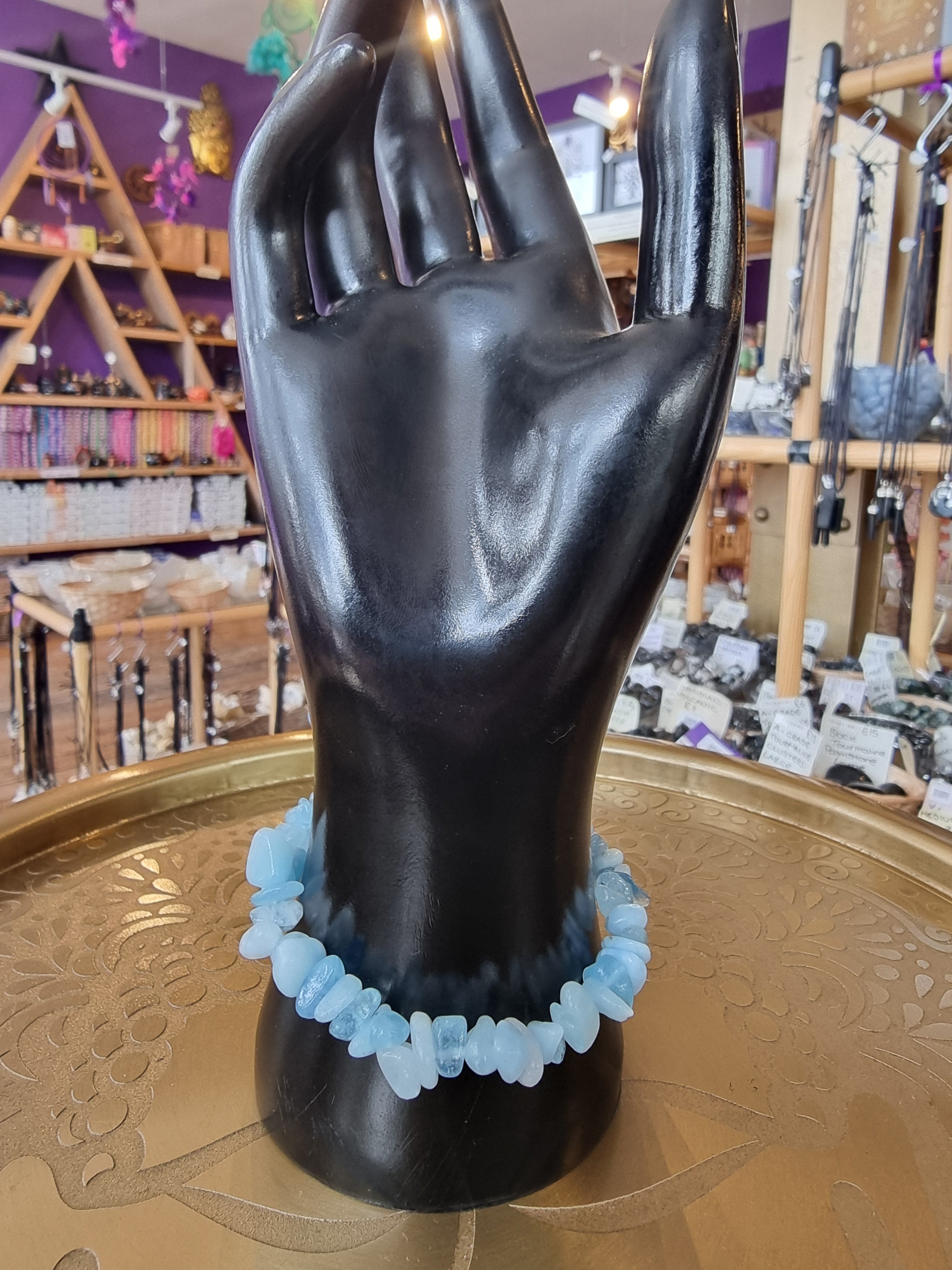 Aquamarine Chip Bracelet
