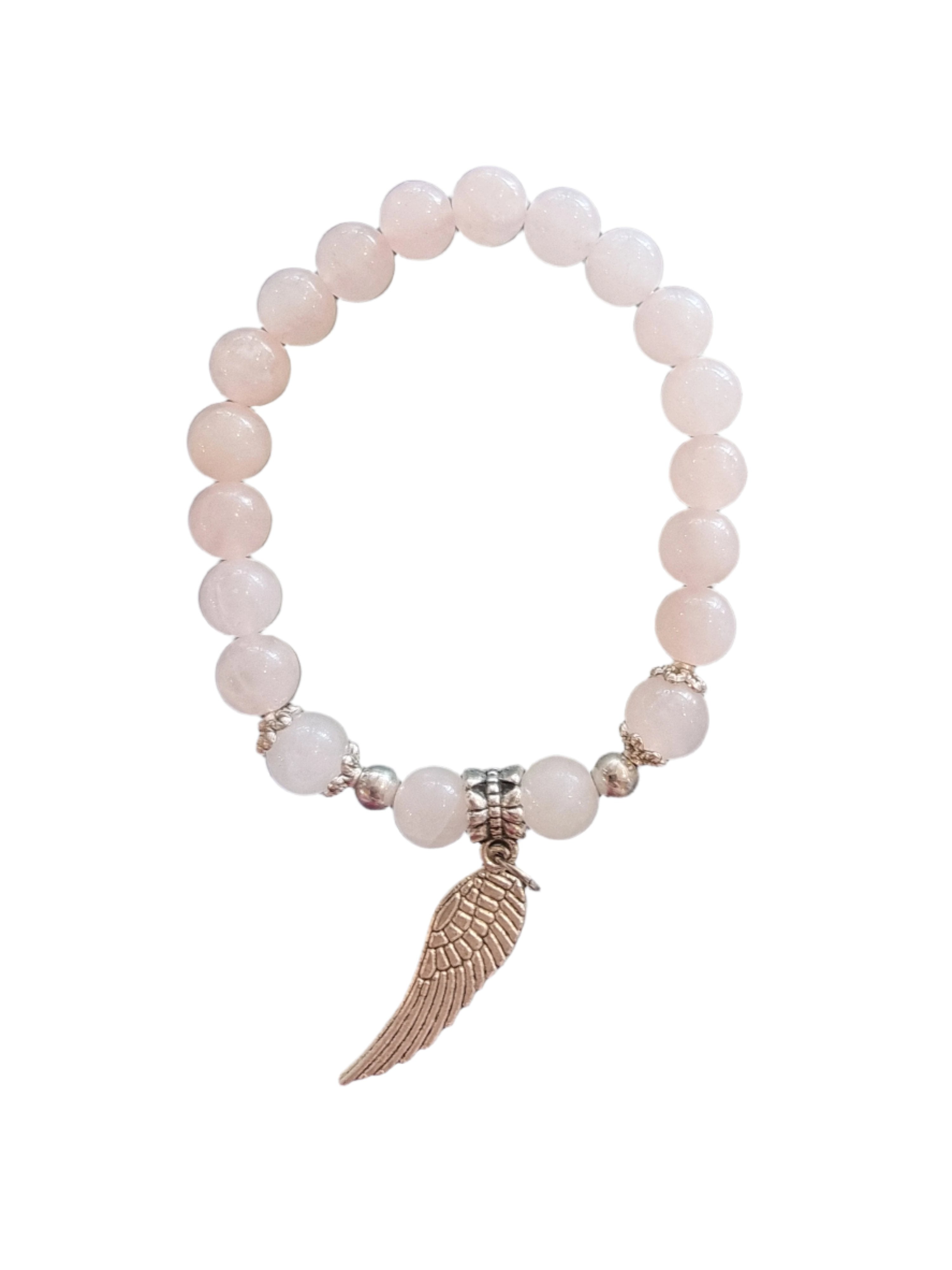 Rose Quartz Crystal Wing Bracelet