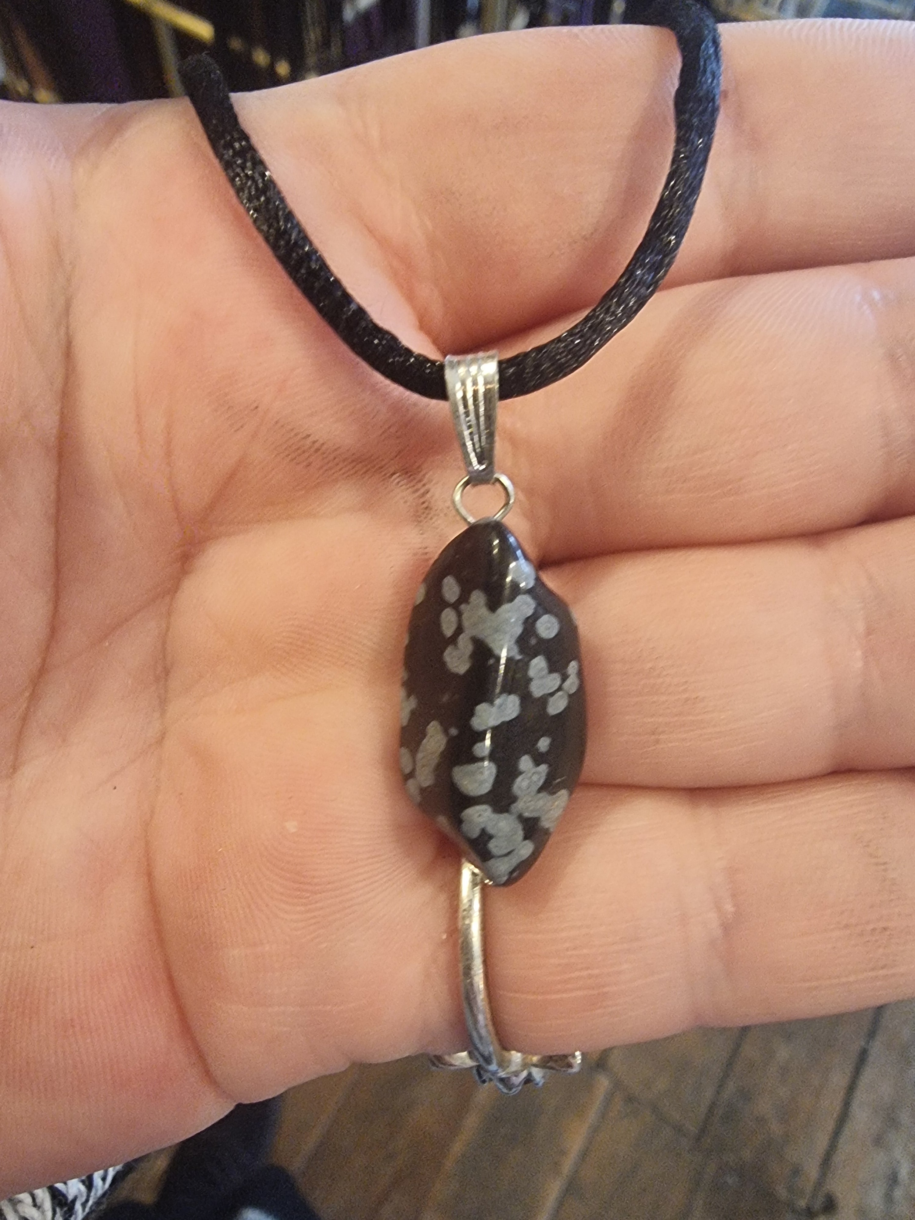 Snowflake Obsidian Pendant
