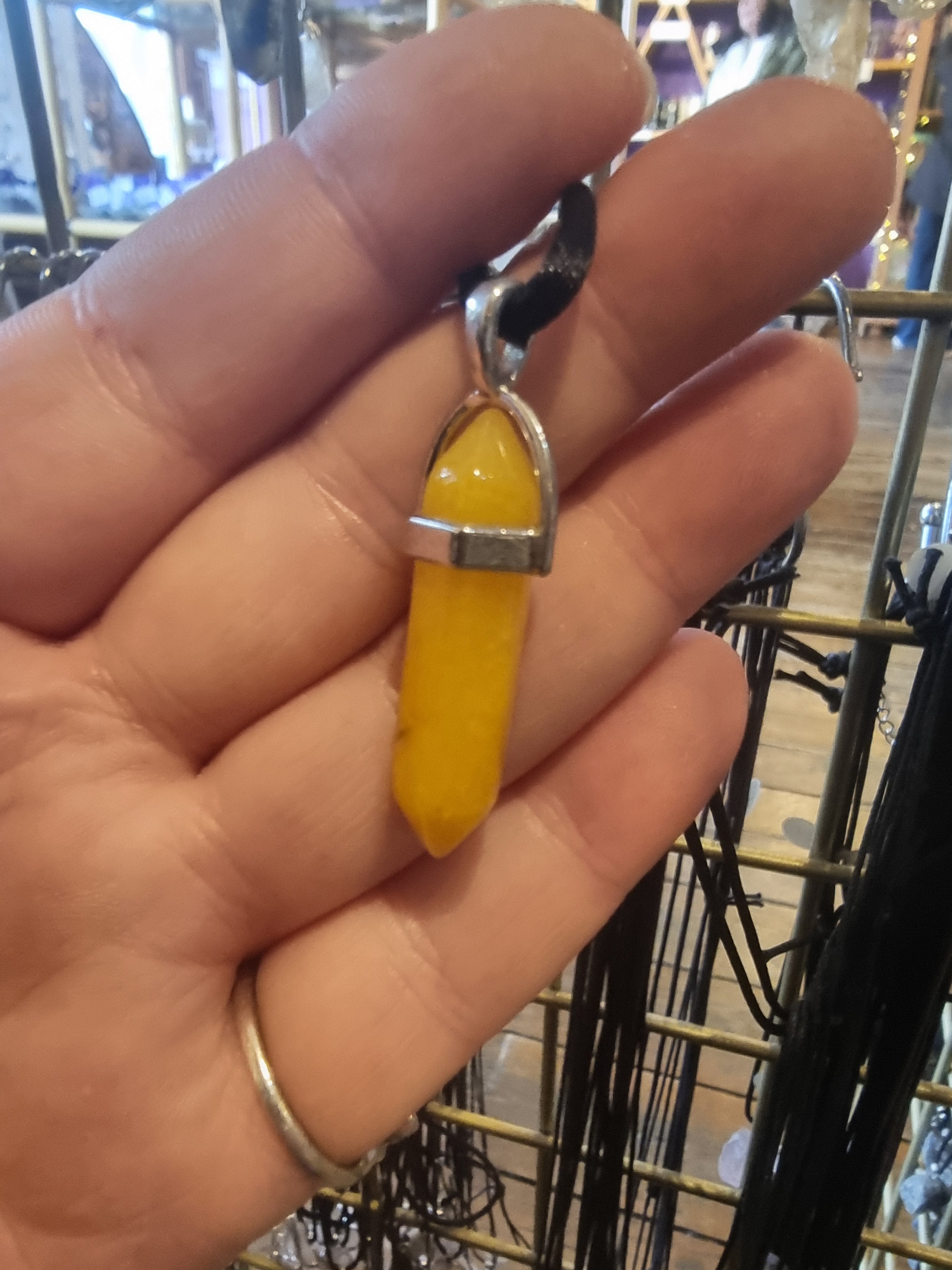 Yellow Calcite Point Pendant