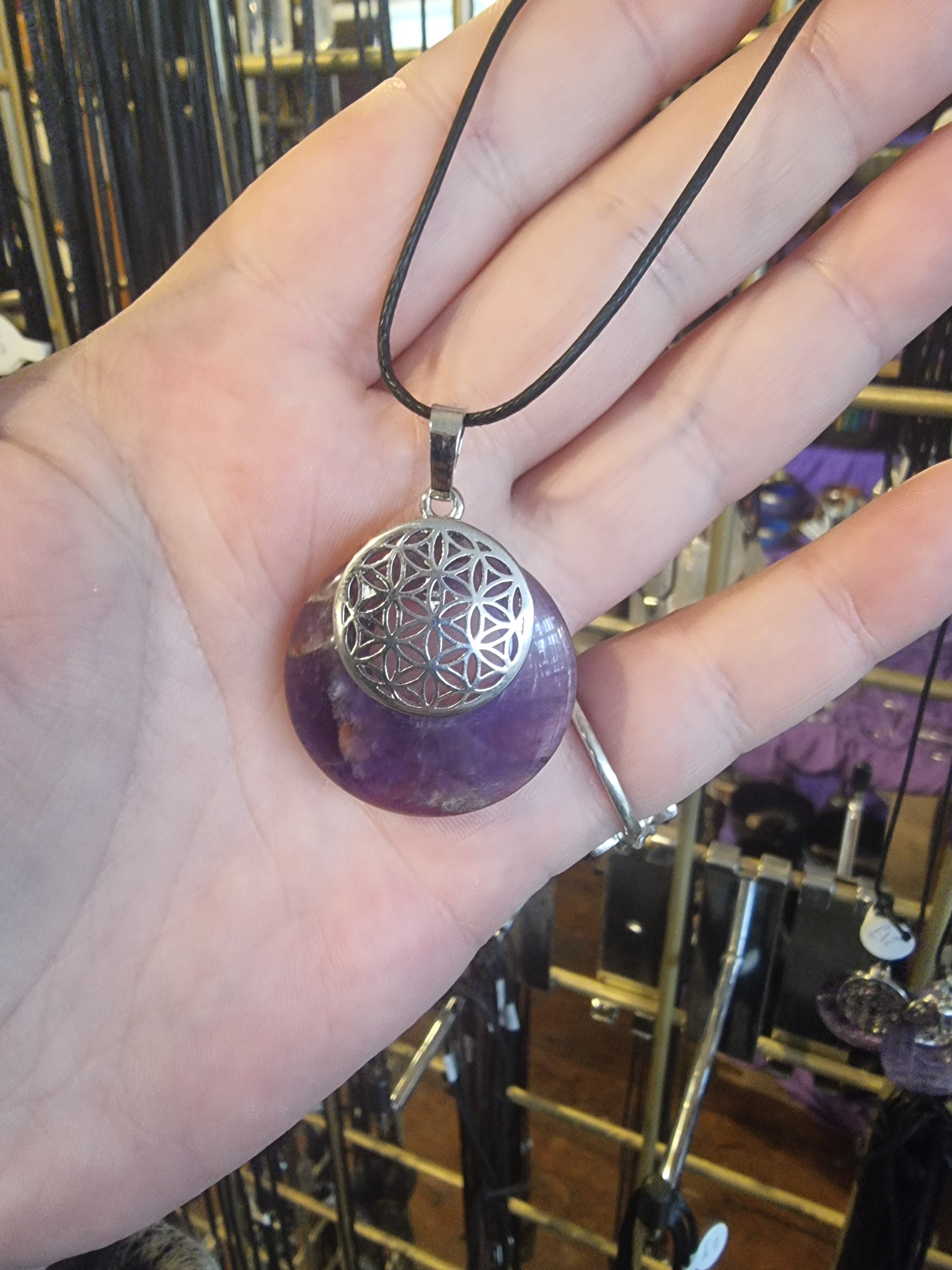 Amethyst Flower Of Life Pendant