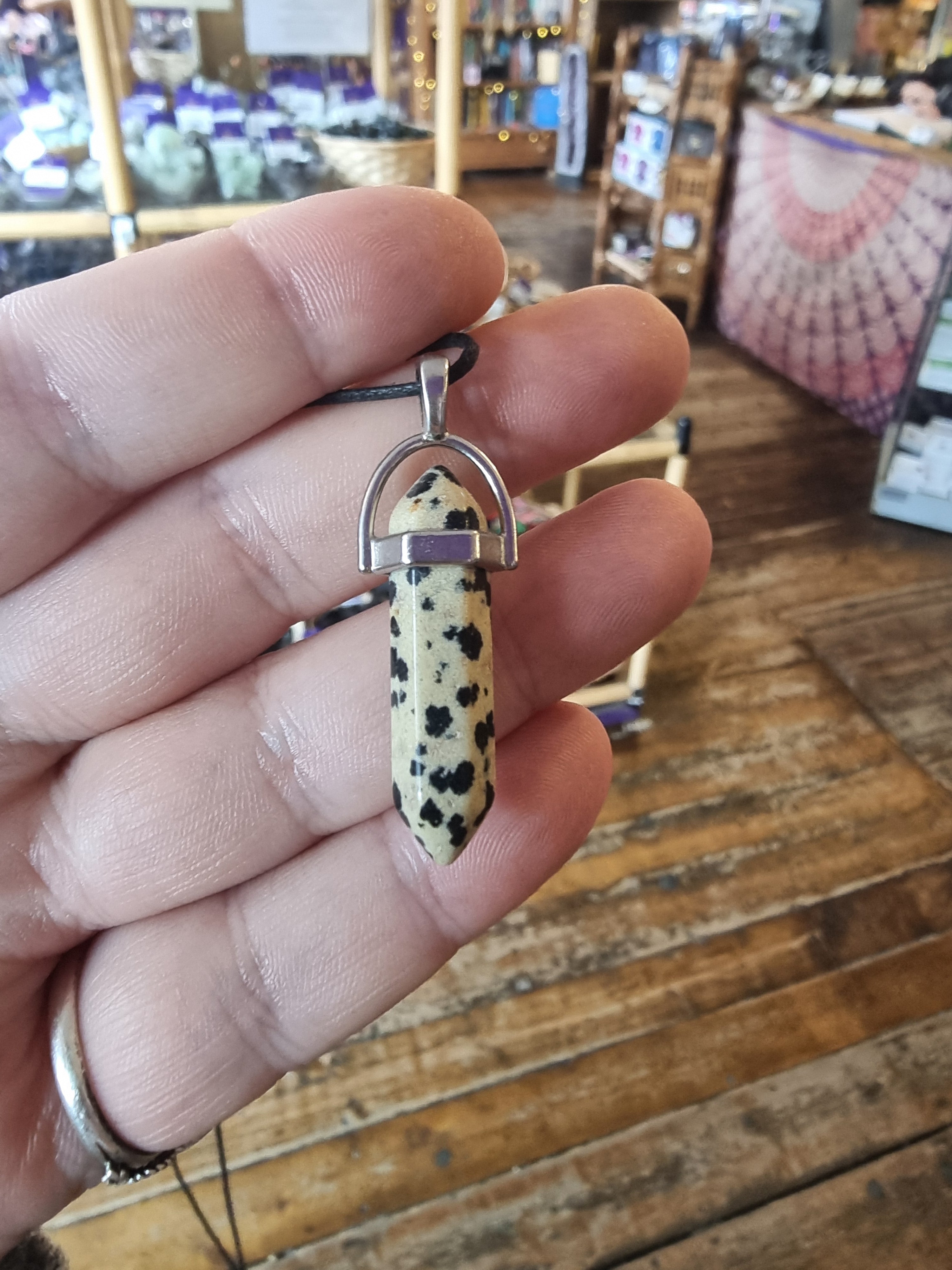 Dalmatian Jasper Point Pendant