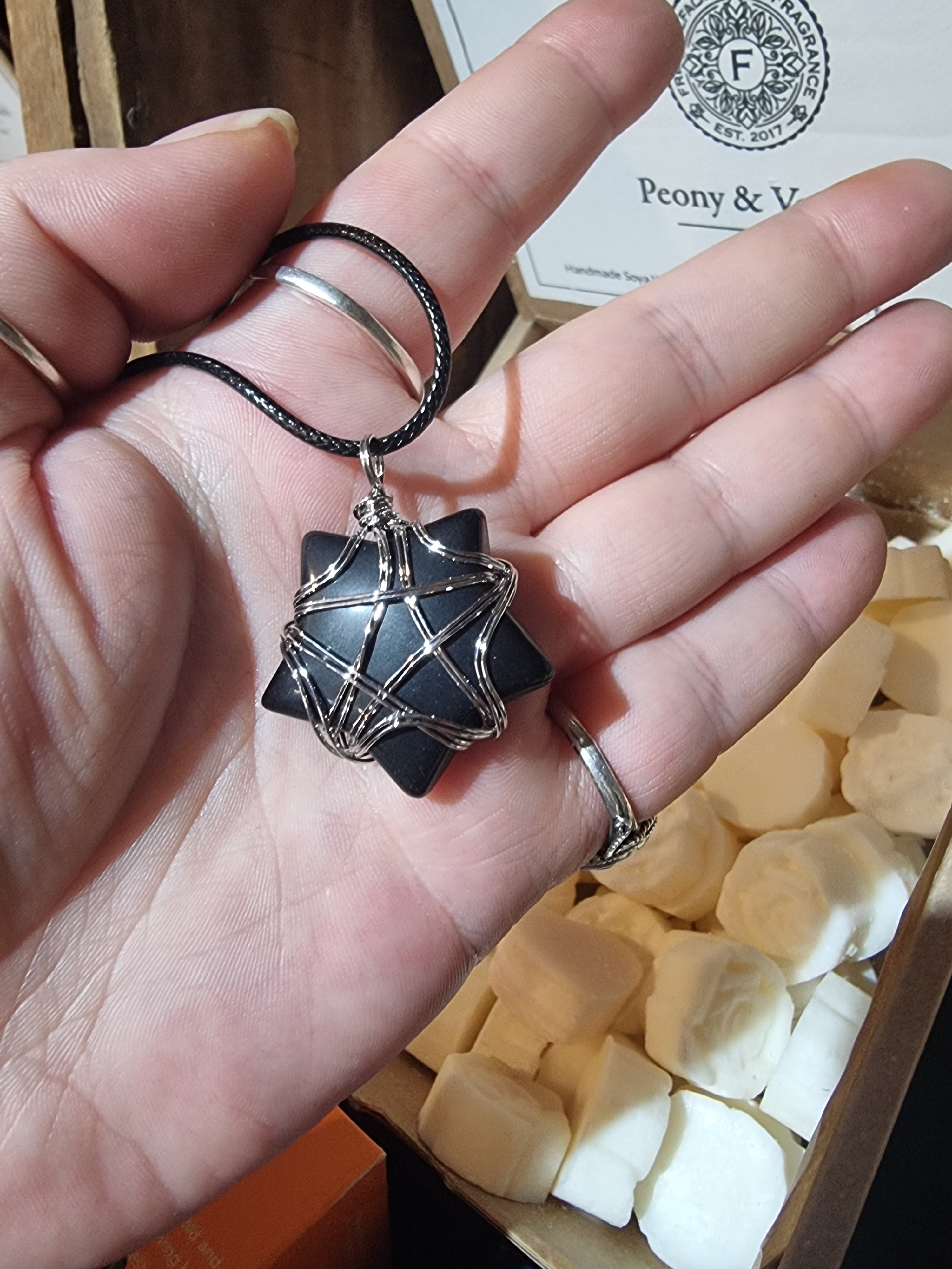 Obsidian Pentagram Necklace