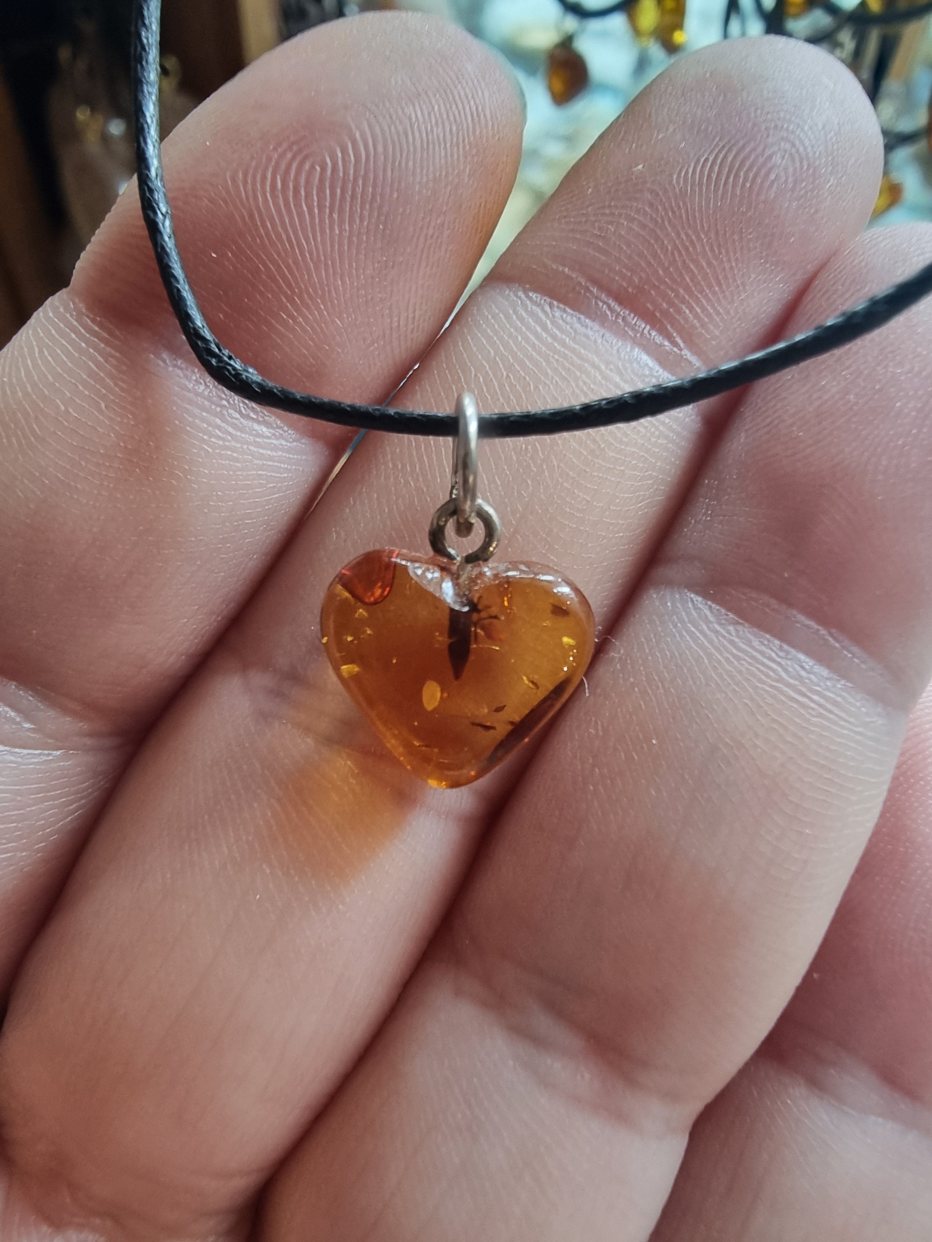 Amber Heart Pendant
