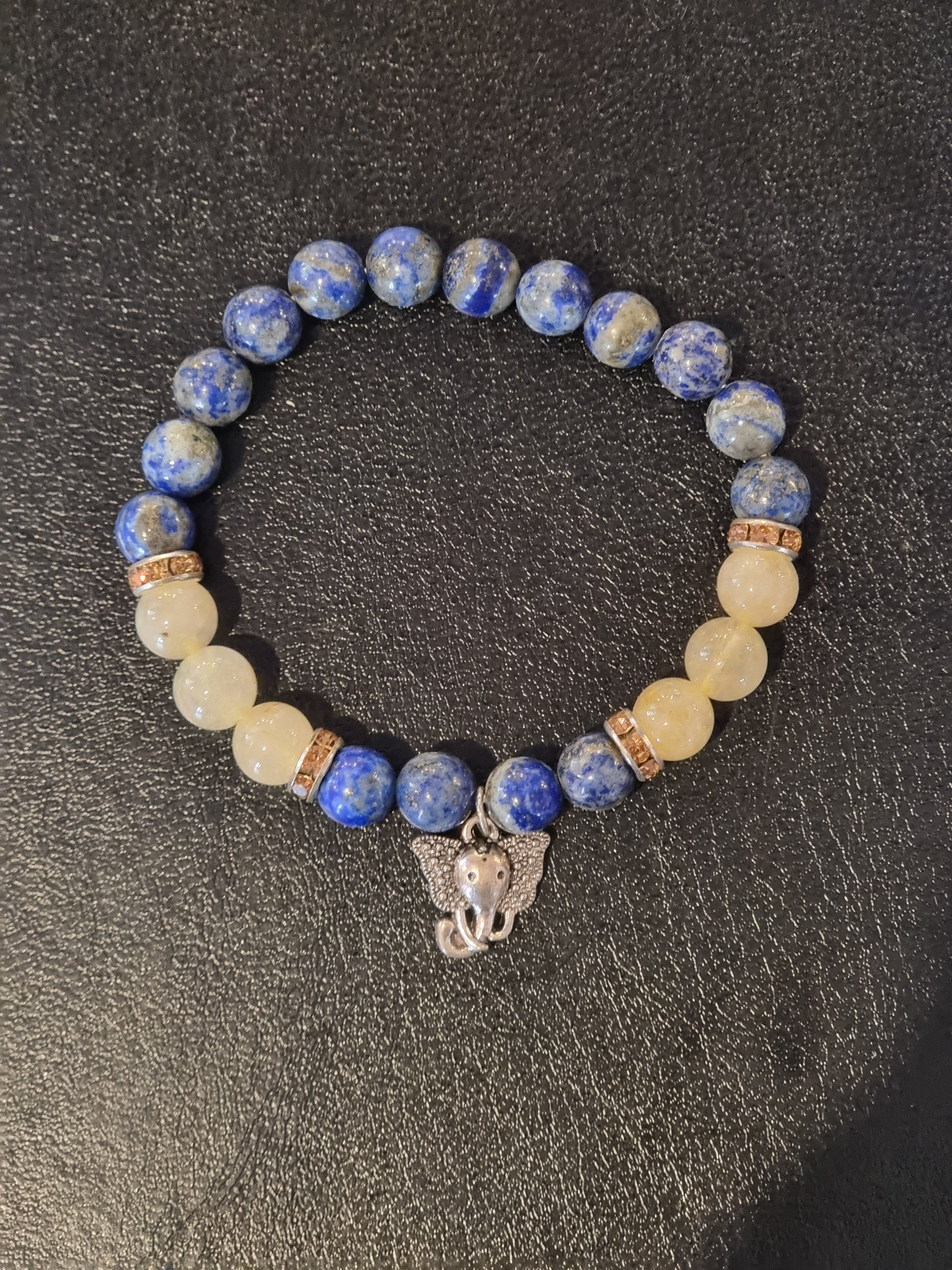 Lapis & Rutilated Quartz Bracelet