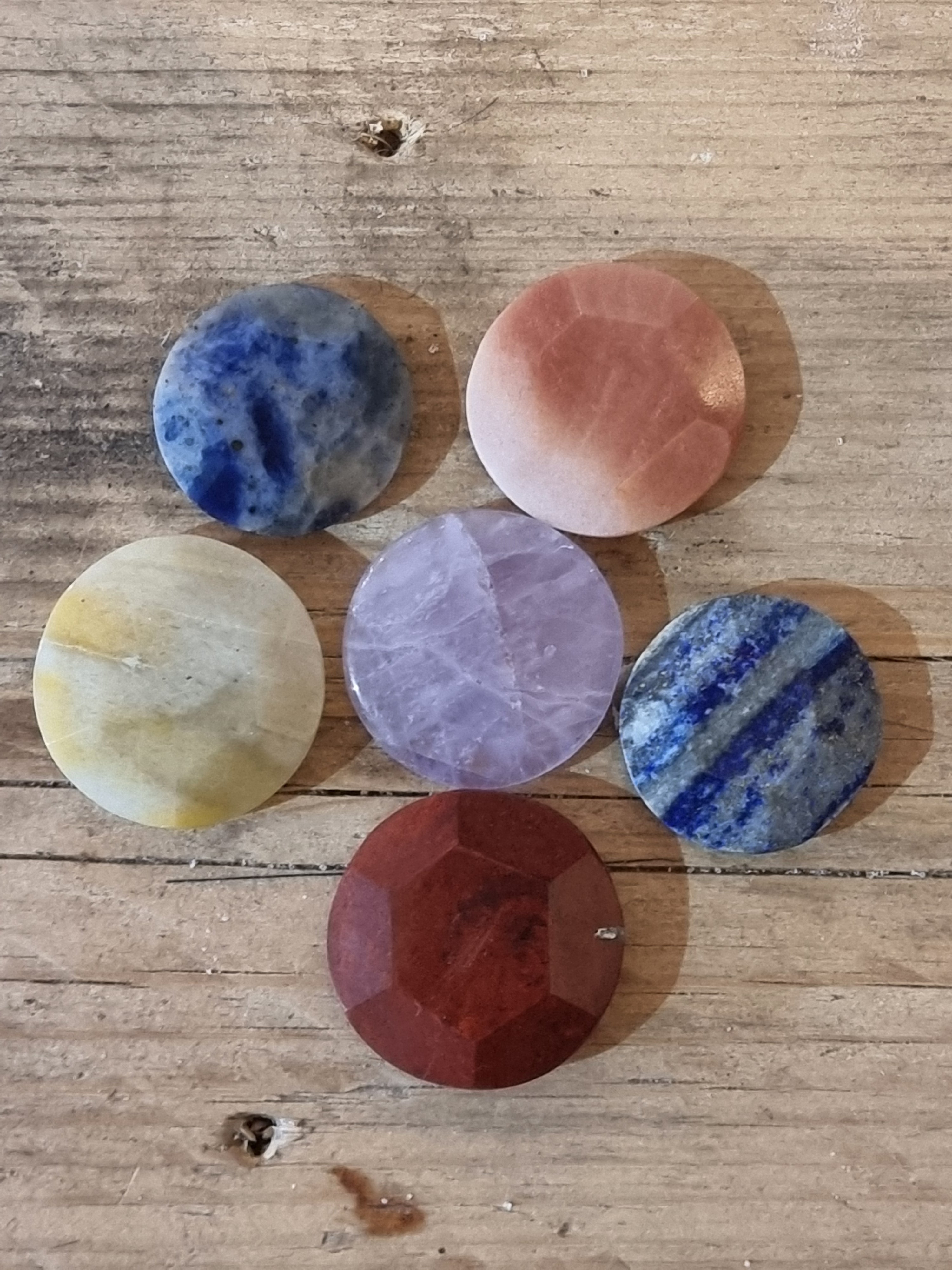 Chakra Faceted Flat Crystal Set