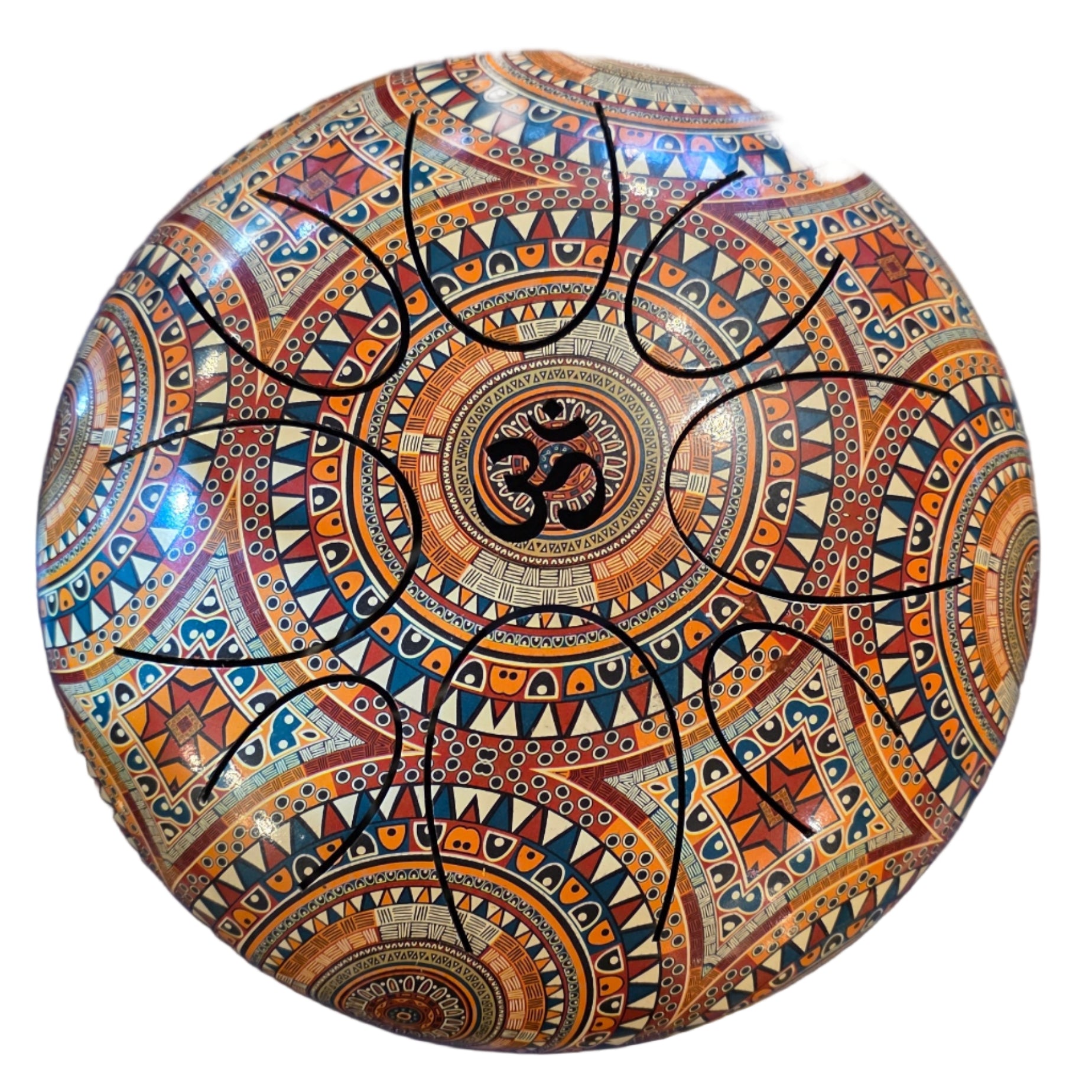 Brown Paisley Painted Tongue Drum (8Inch)