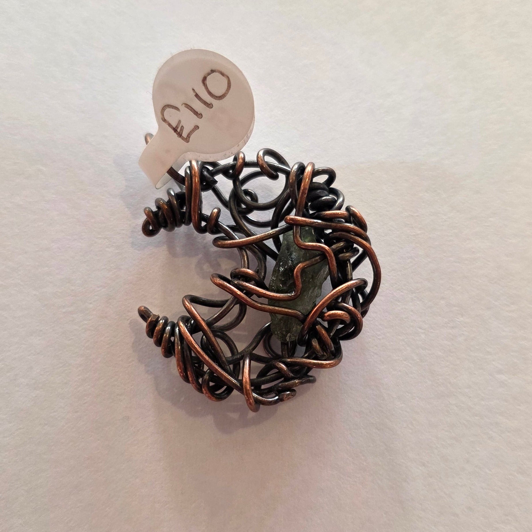 Moldavite Moon Pendant