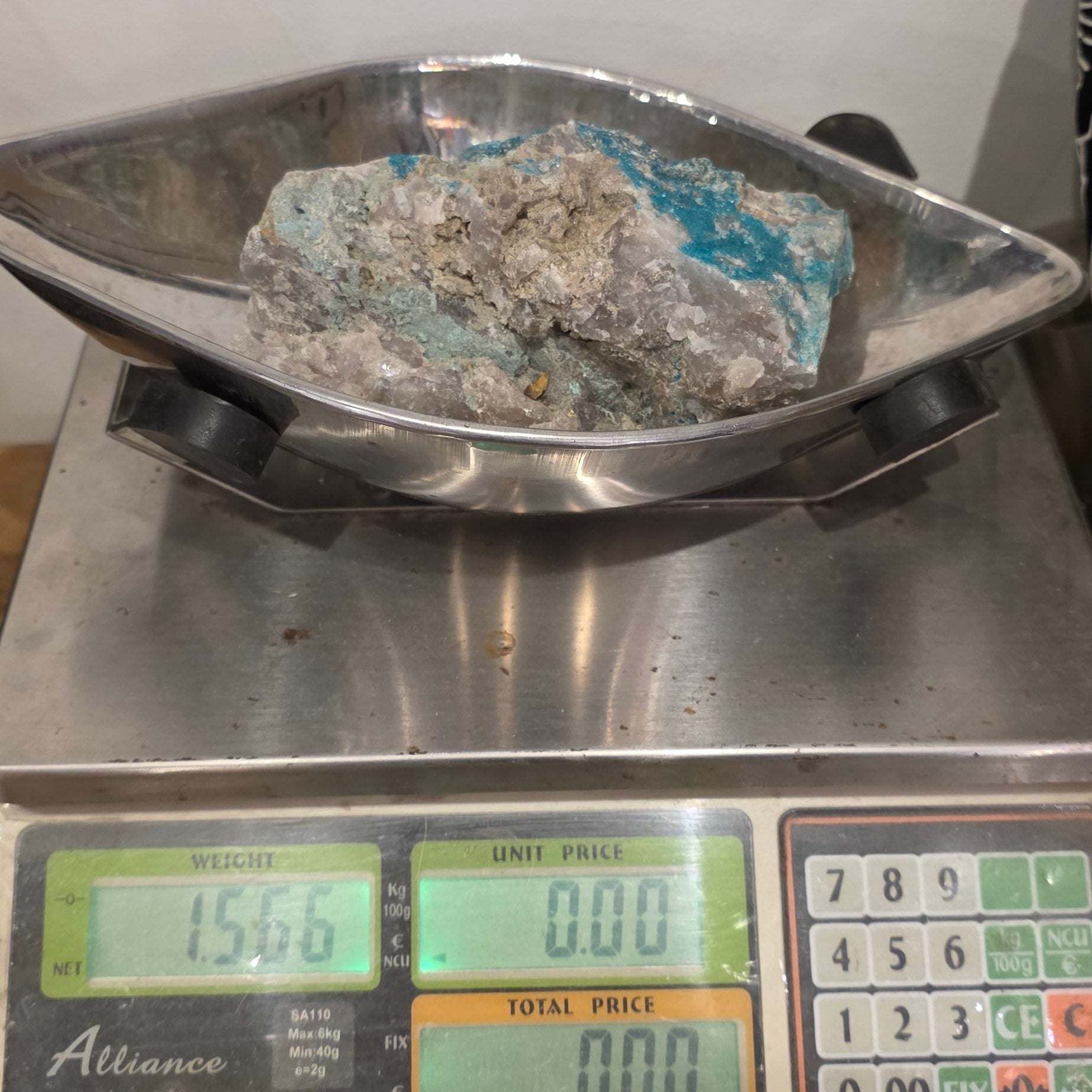 Dioptase on Smokey Quartz