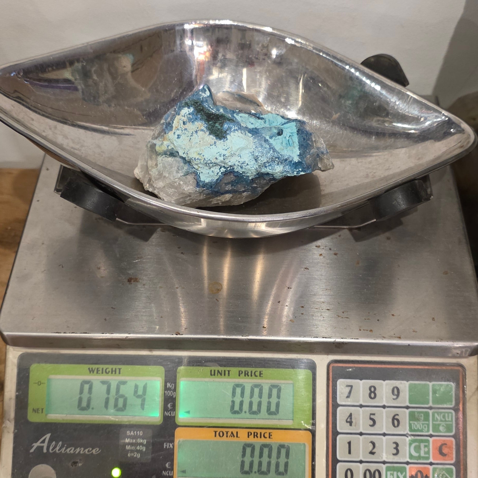 Dioptase on Smokey Quartz