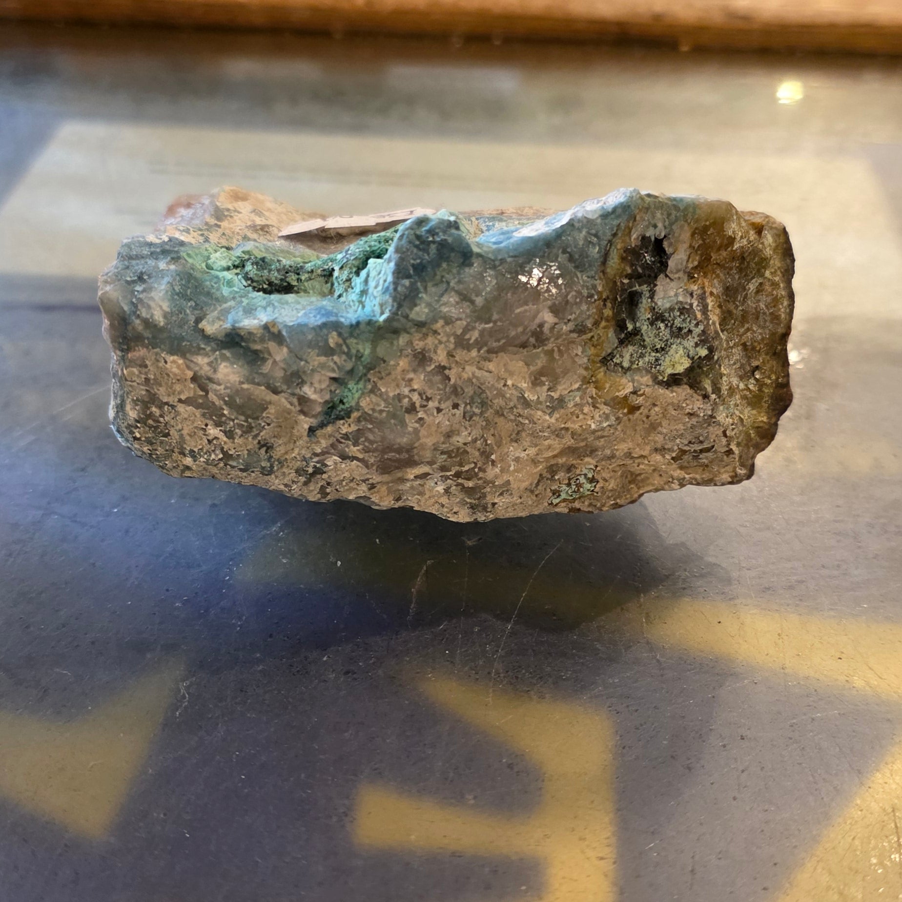 Dioptase on Smokey Quartz