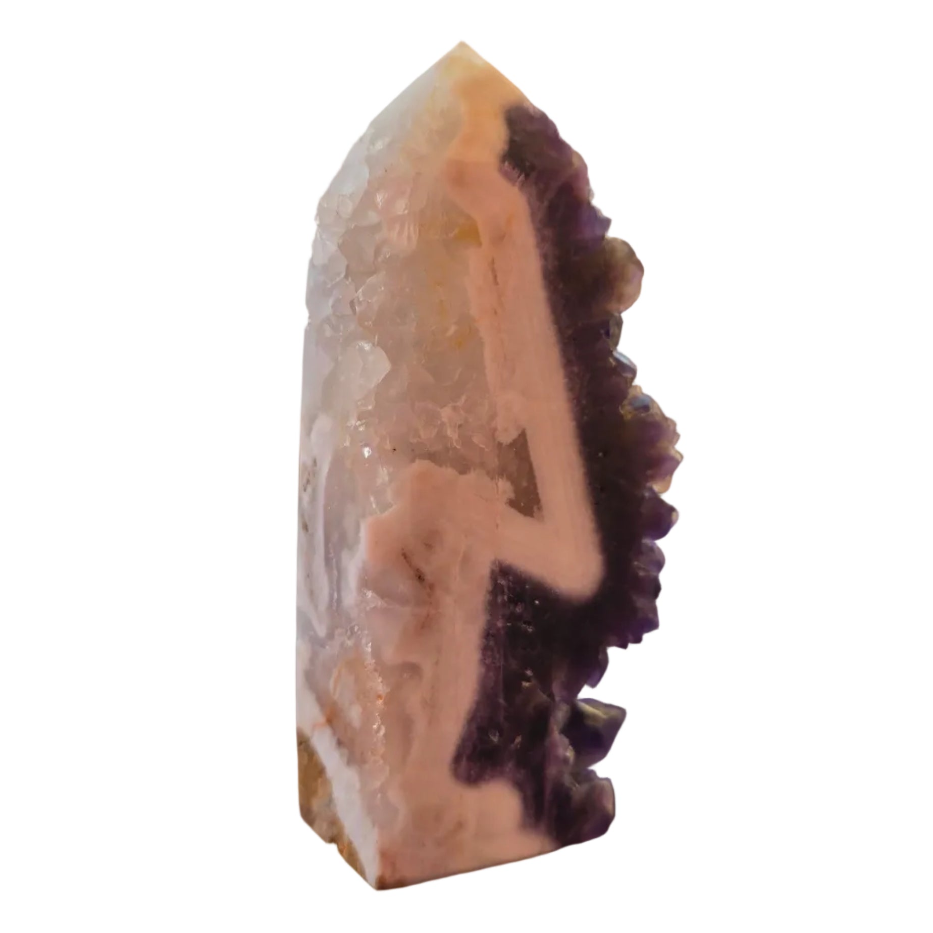 Amethyst Freeform with Quartz Druzy Back