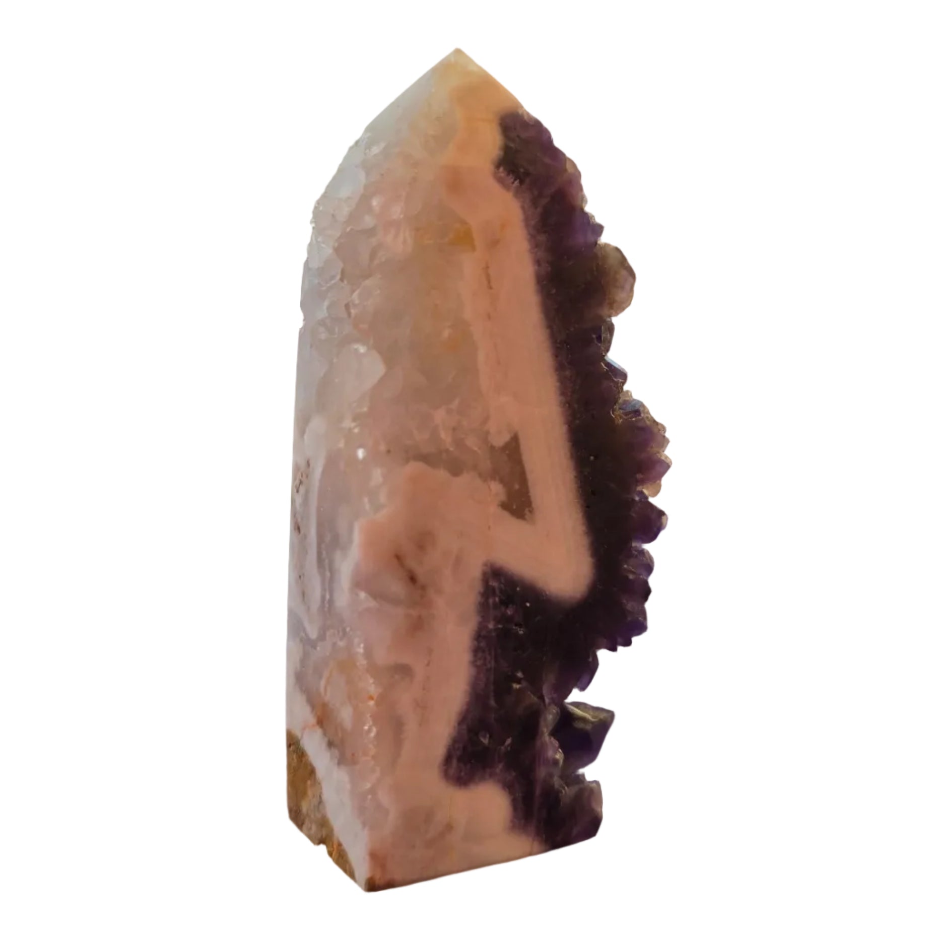 Amethyst Freeform with Quartz Druzy Back