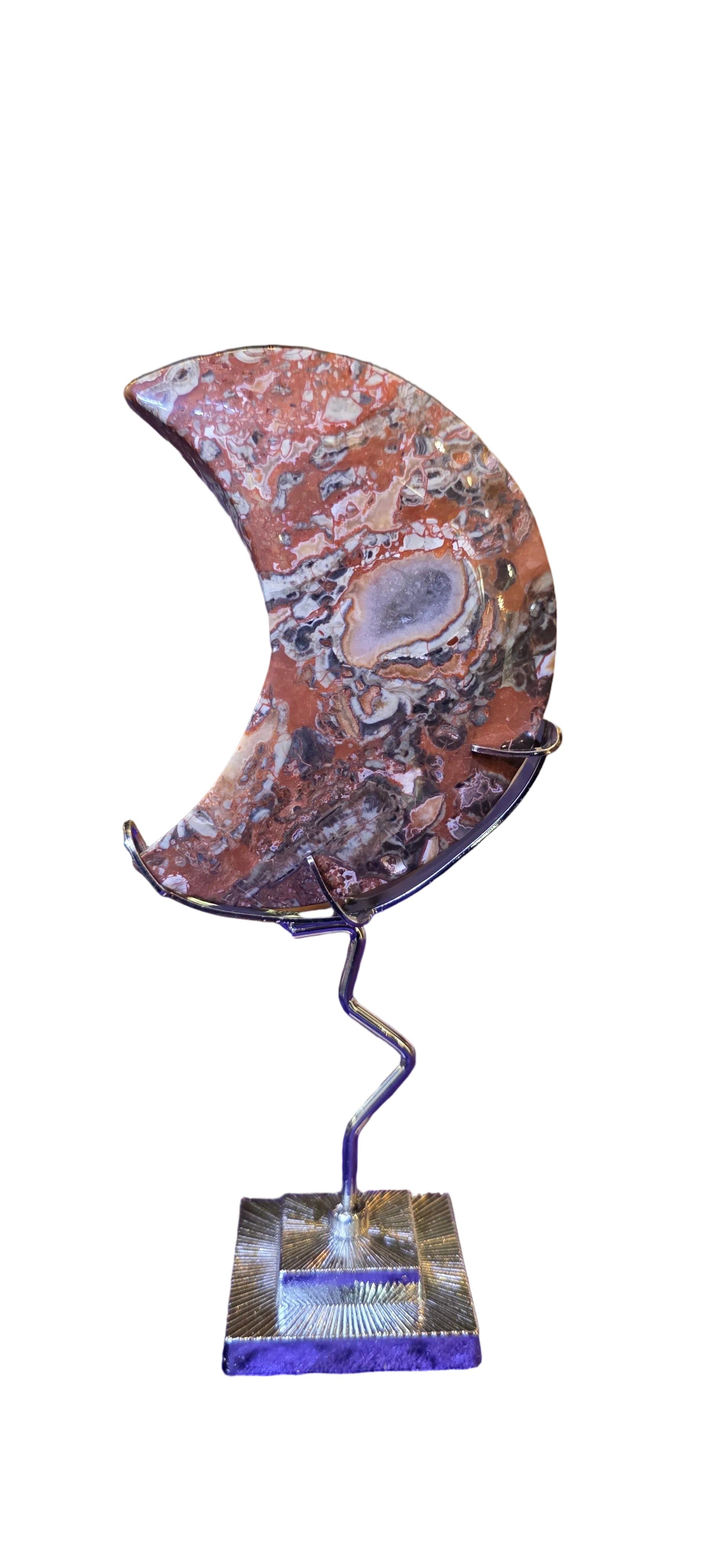 Money Agate Moon with Stand