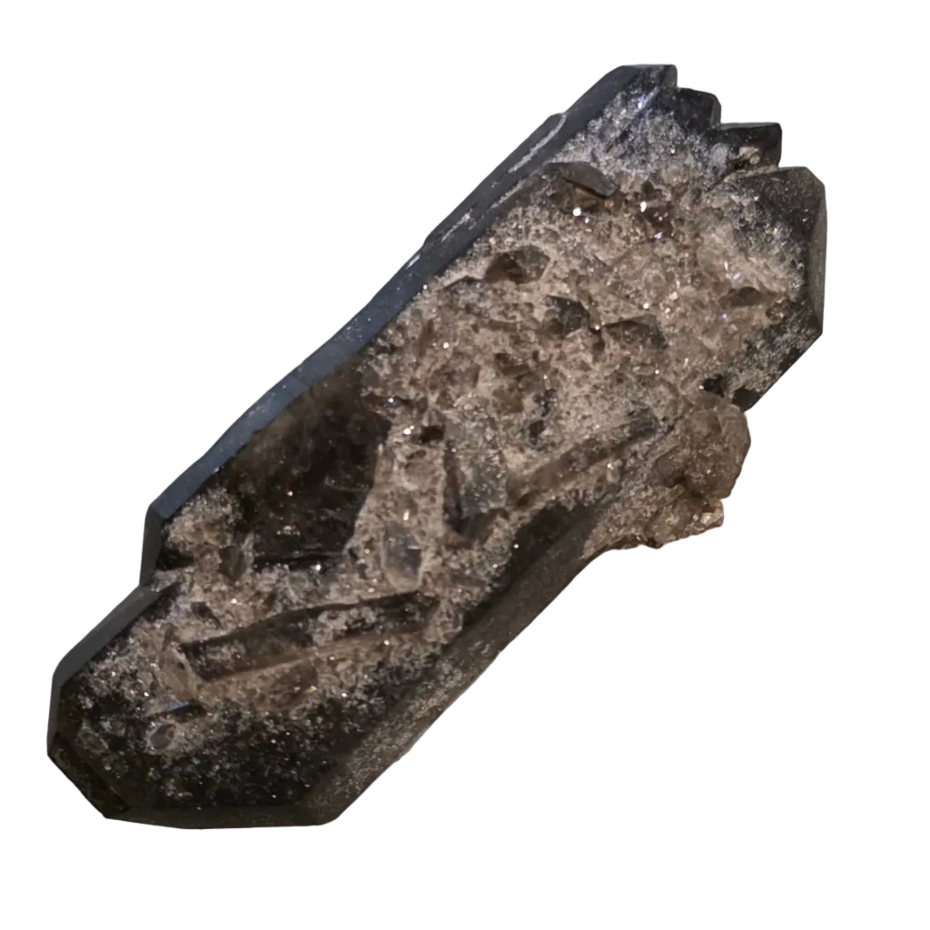 Elestial Smokey Quartz with Seed Bed