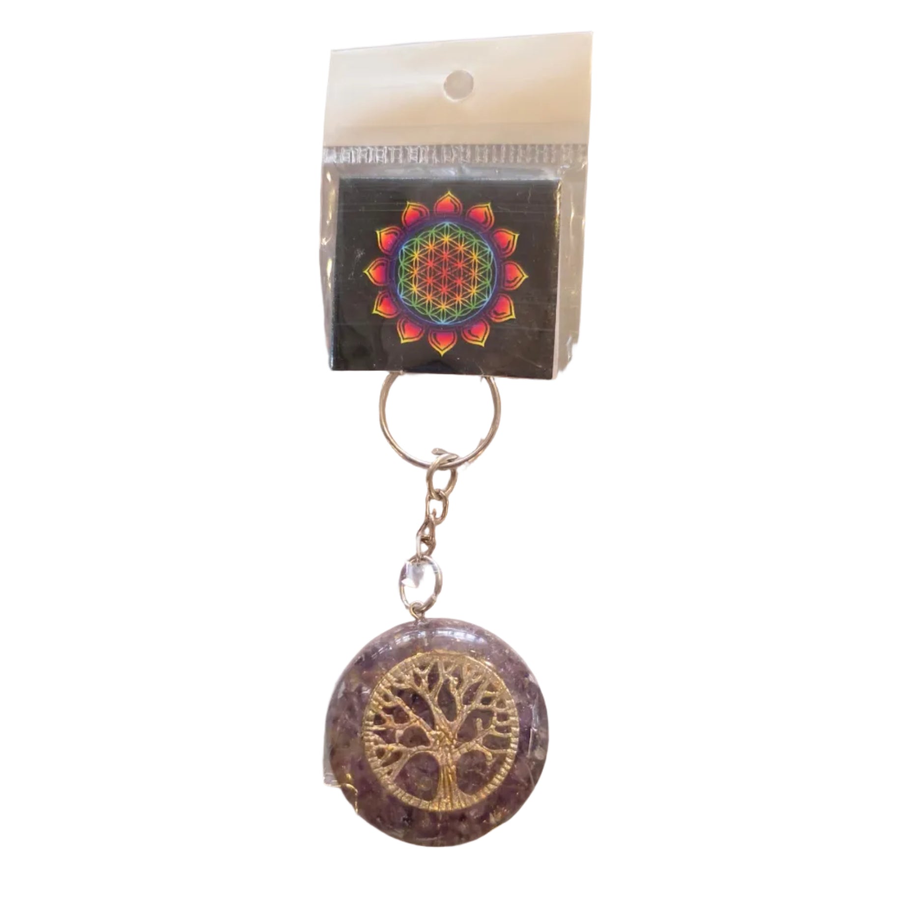 Tree of Life Orgonite Keyring