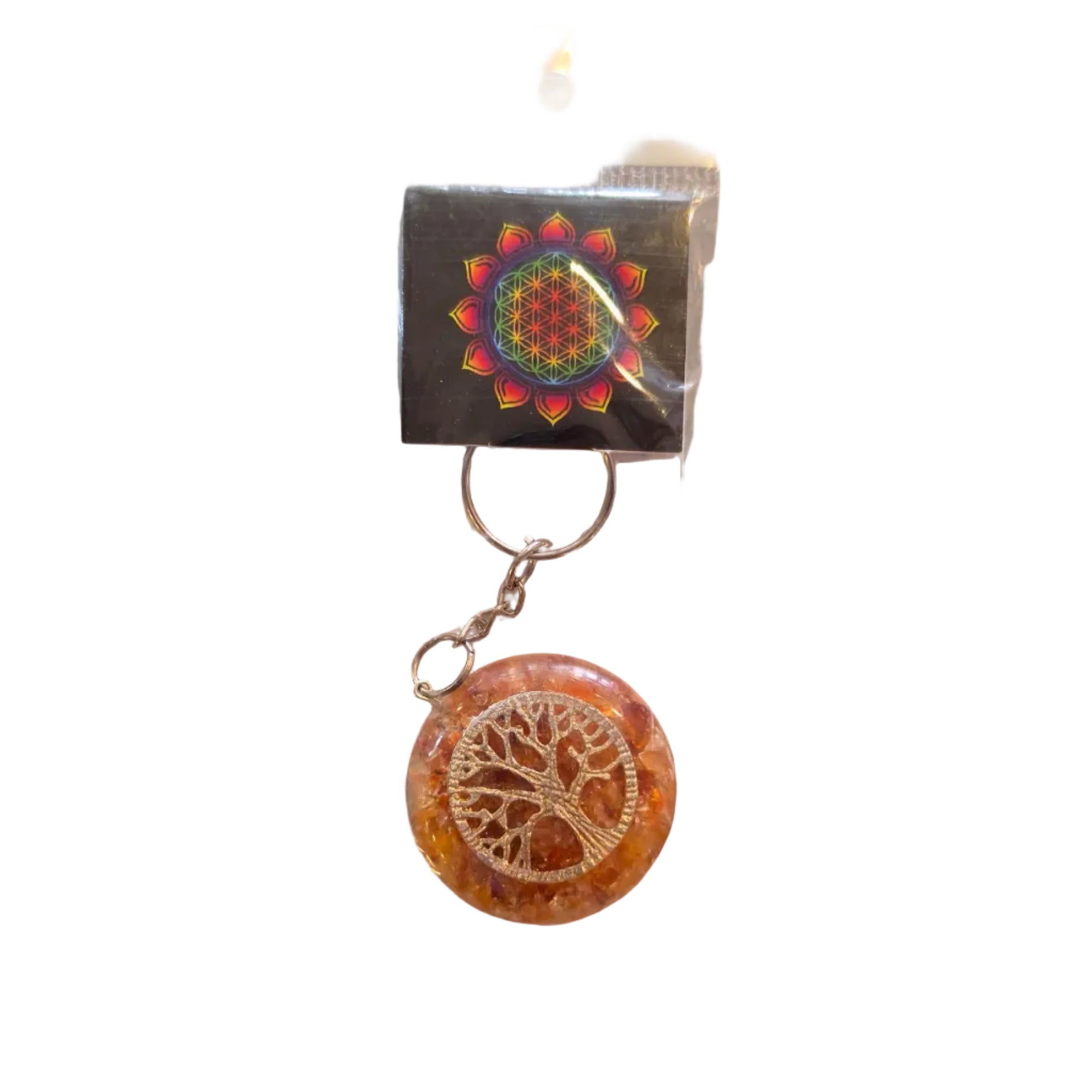 Tree of Life Orgonite Keyring