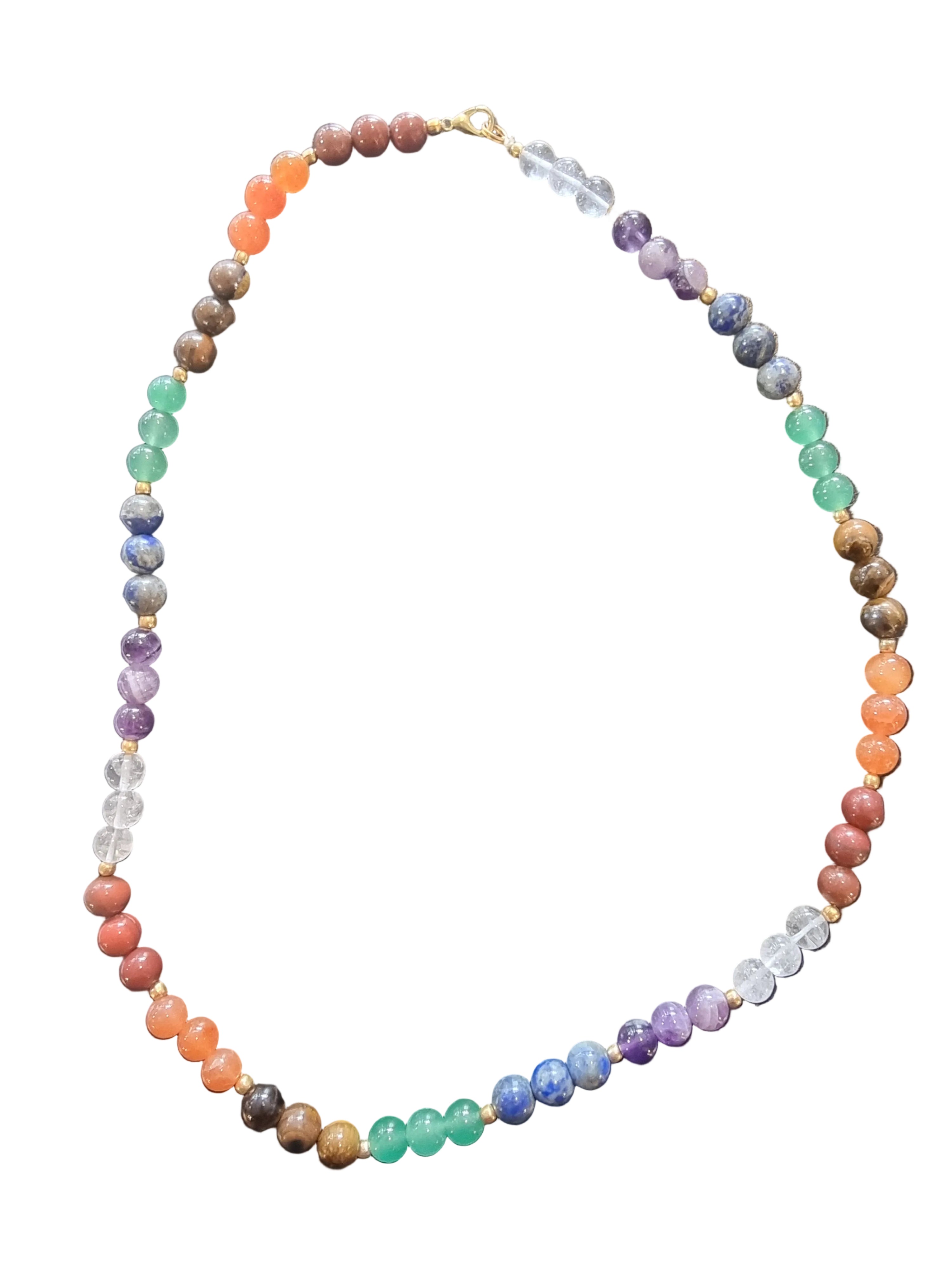 Chakra Beaded Necklace (Gold)