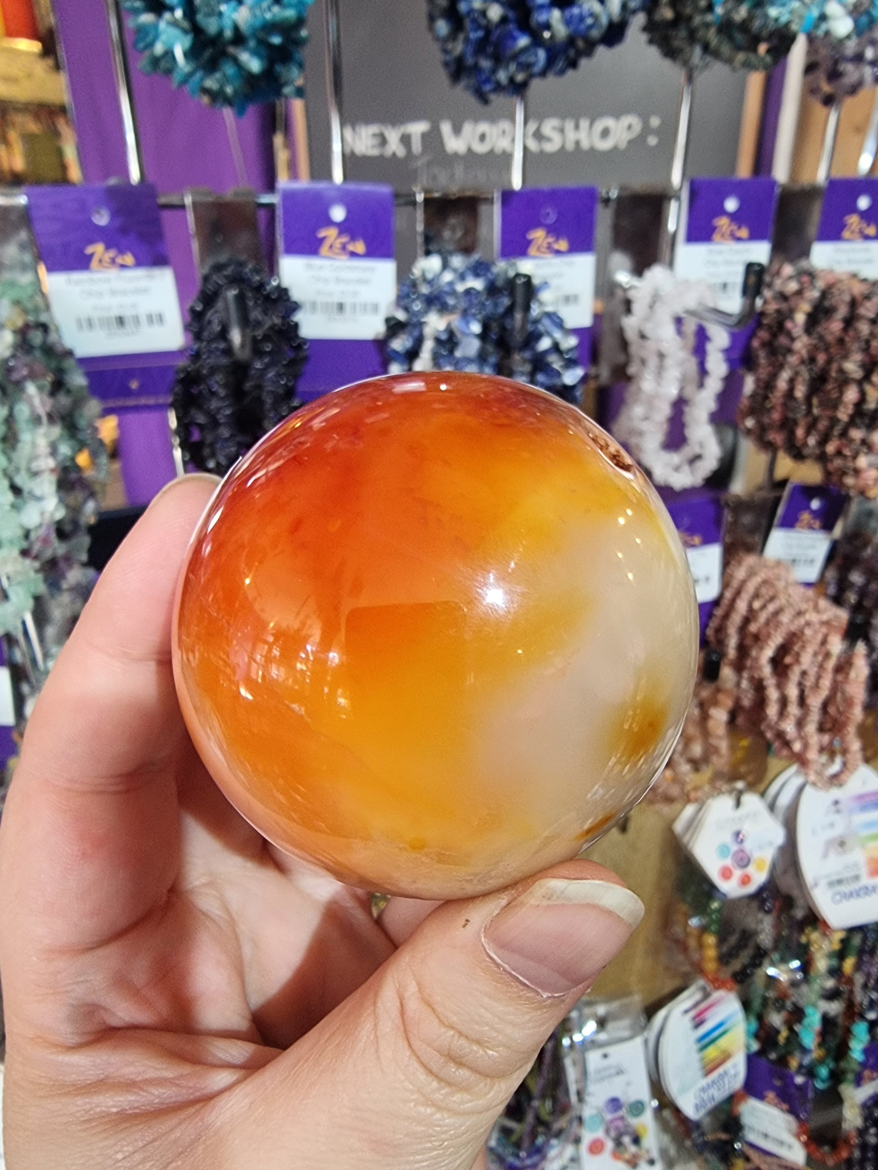 Carnelian Geode Sphere