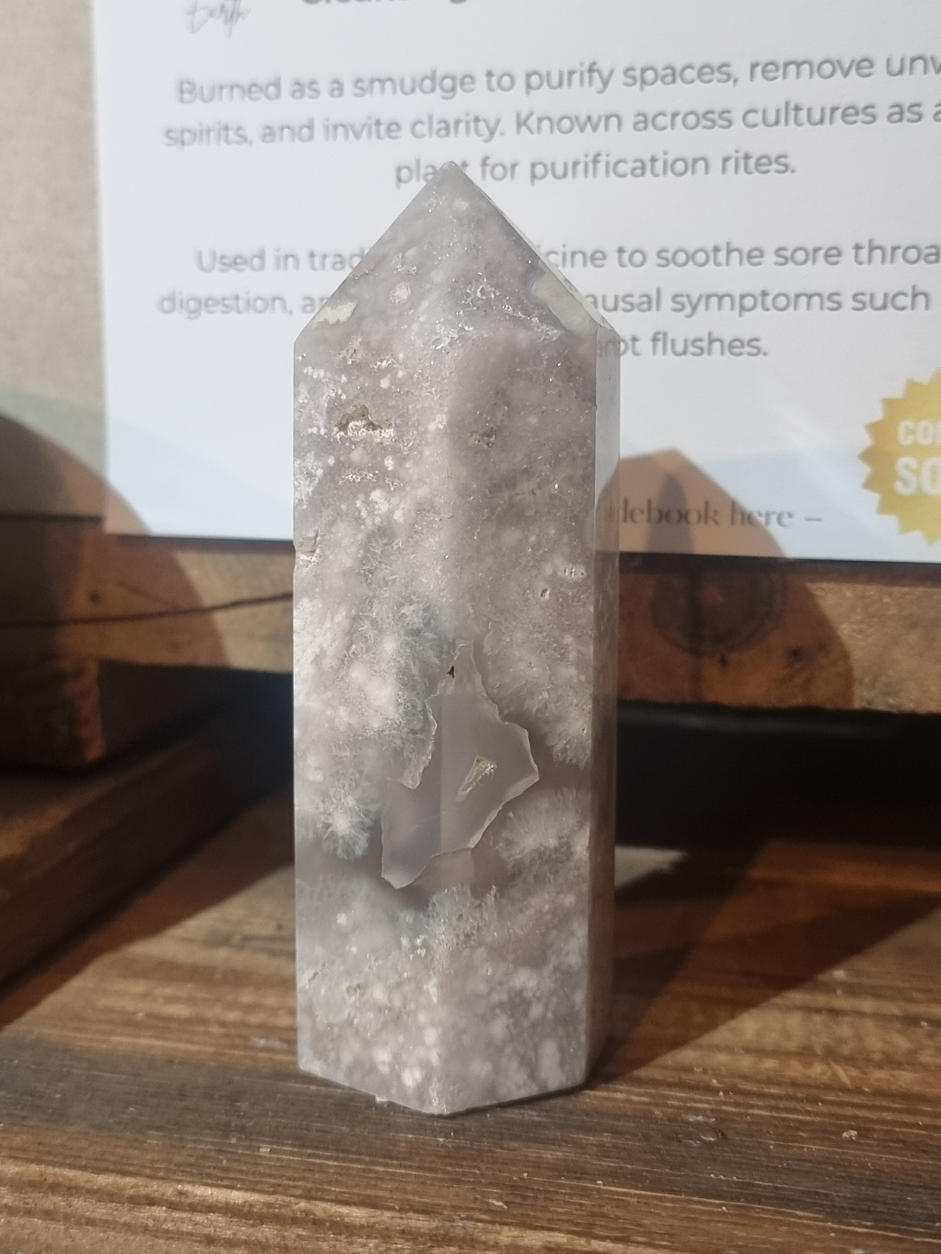 Green Flower Agate Tower