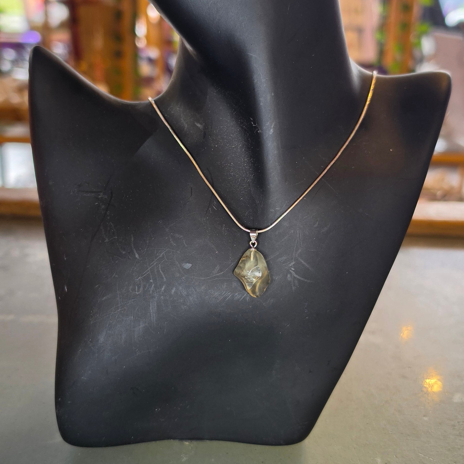 Sterling Silver Libyan Golden (Tektite) Pendants