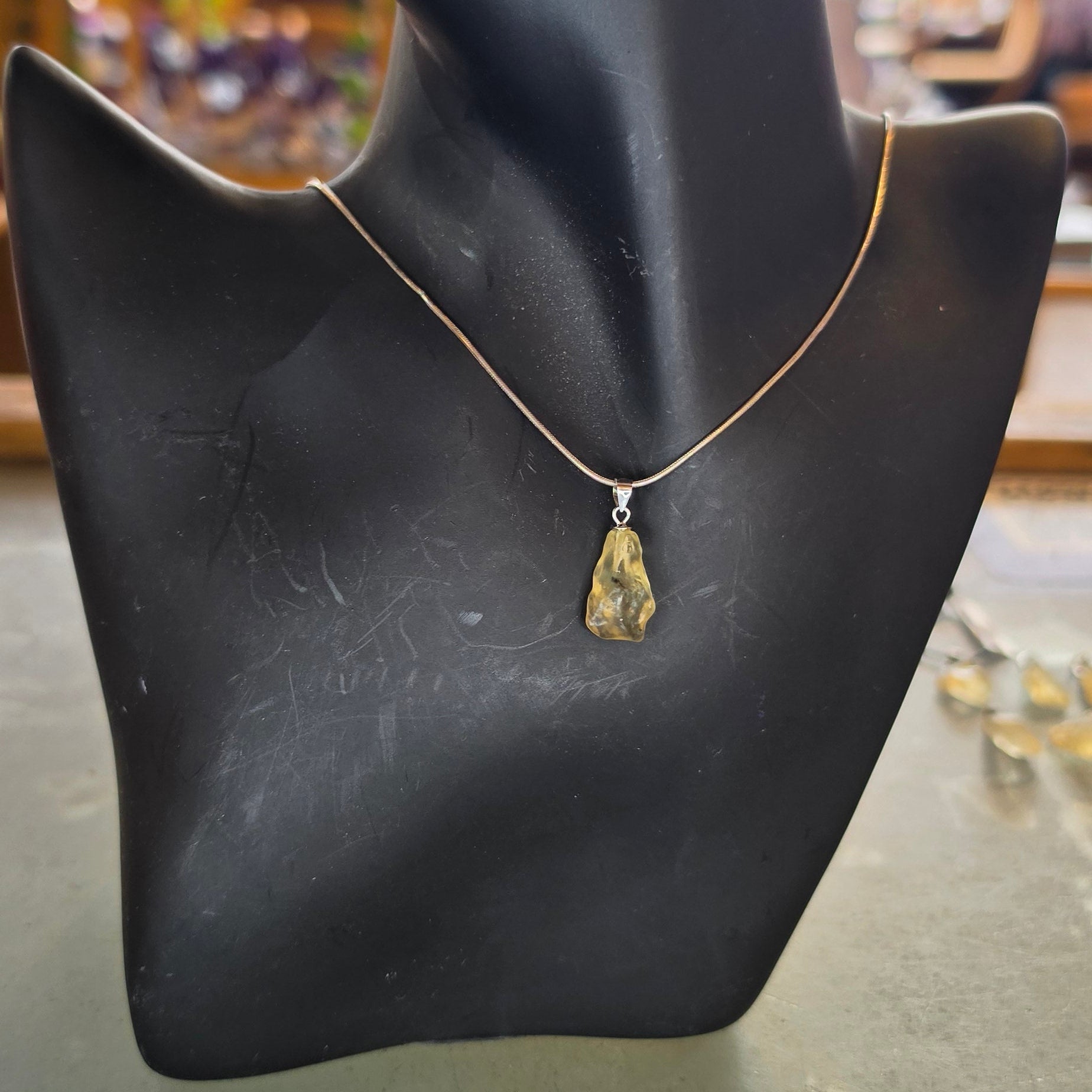 Silver Libyan Golden (Tektite) Pendants