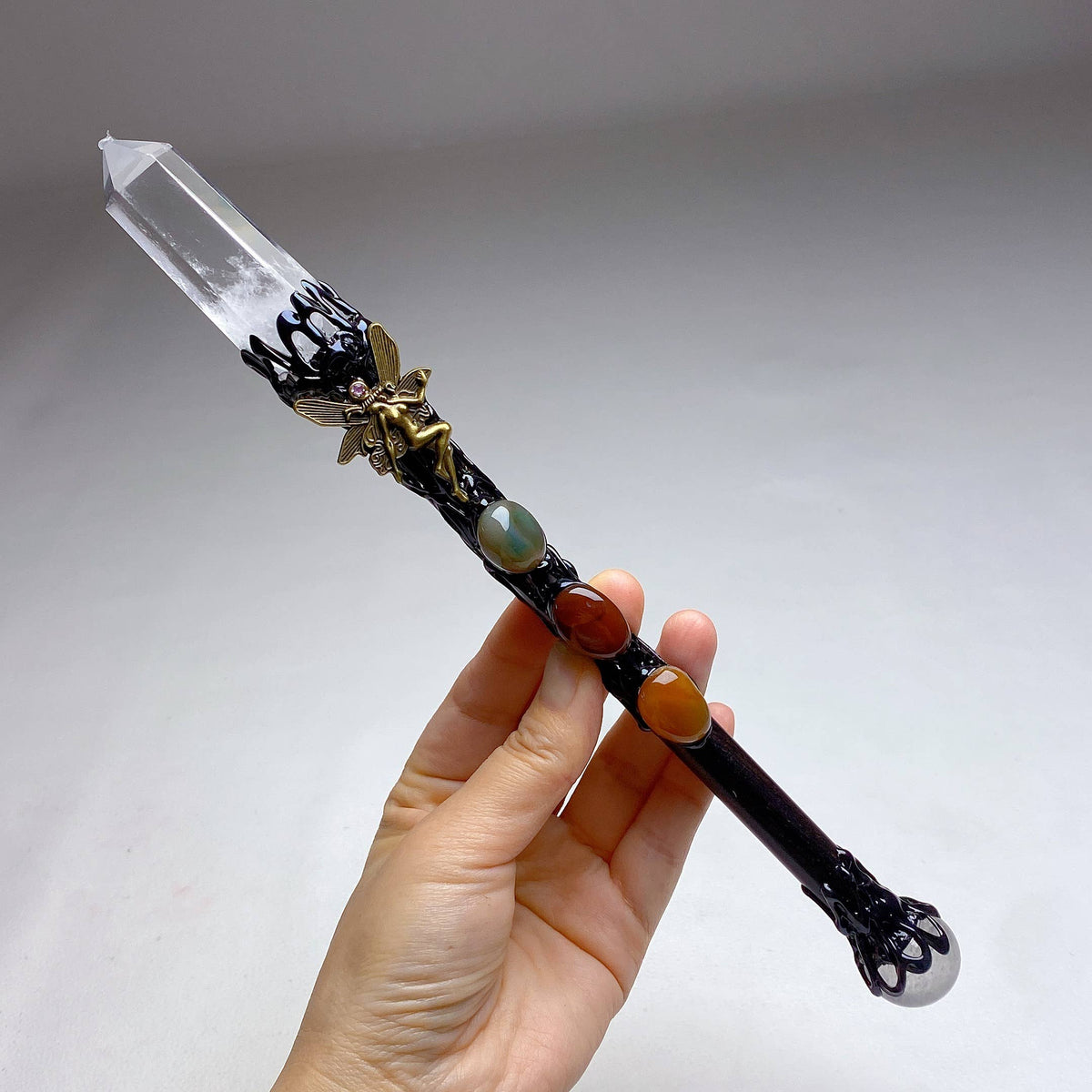 Handcrafted Crystal Resin Wand (Quartz)
