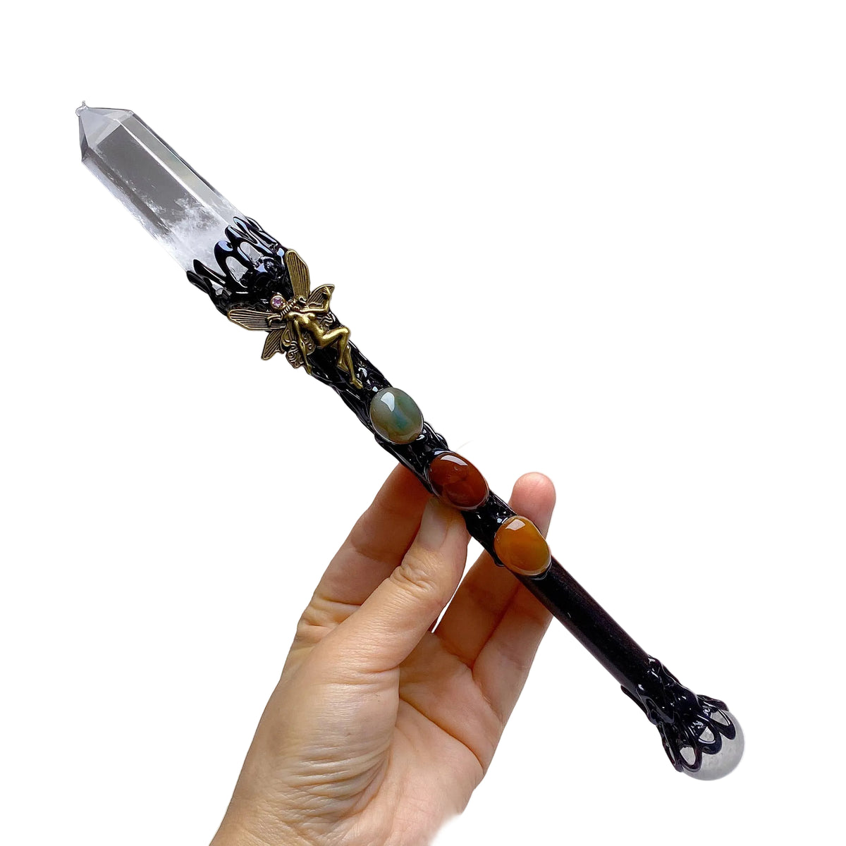Handcrafted Crystal Resin Wand (Quartz)