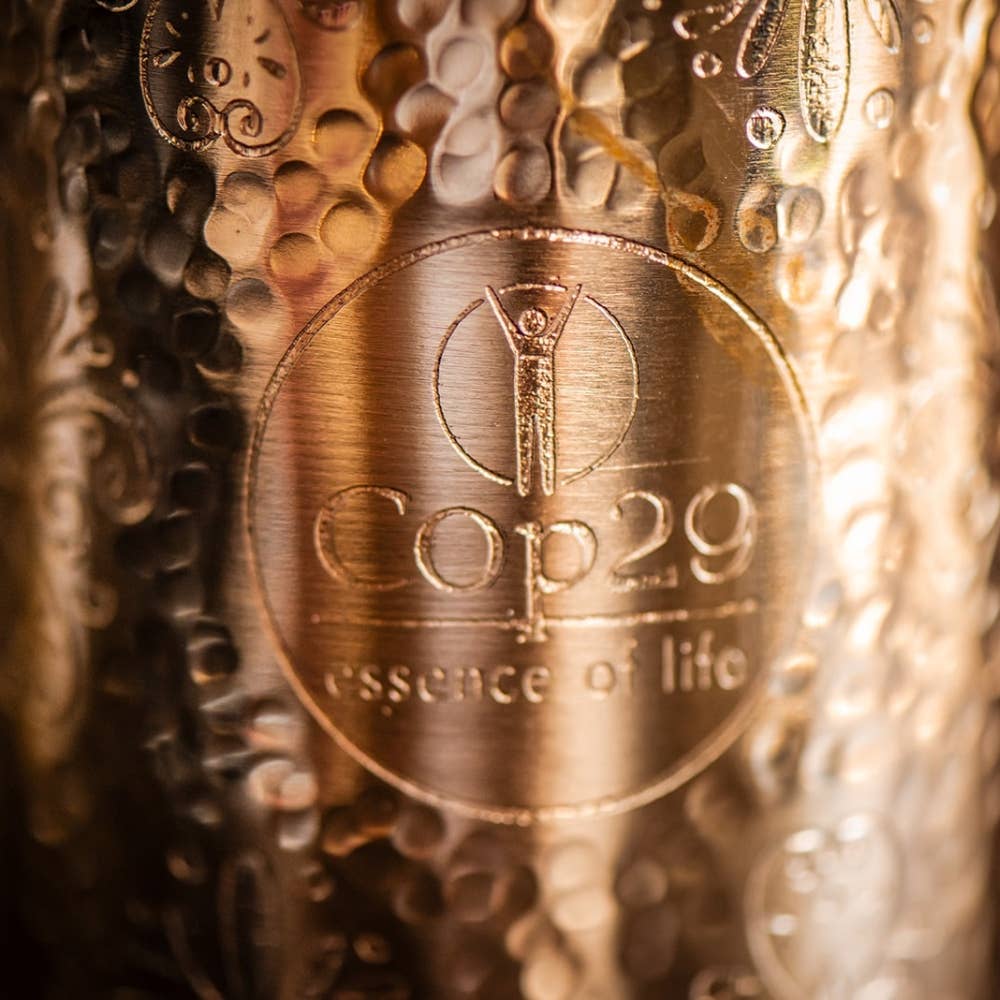 Pure Copper Water Bottle Flower Pattern