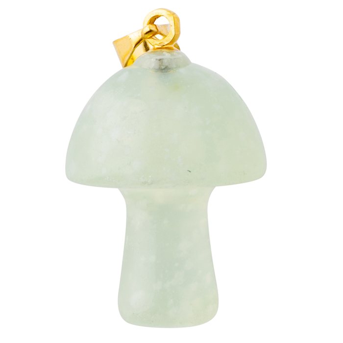 Jade Mushroom Pendant (Gold Plated)