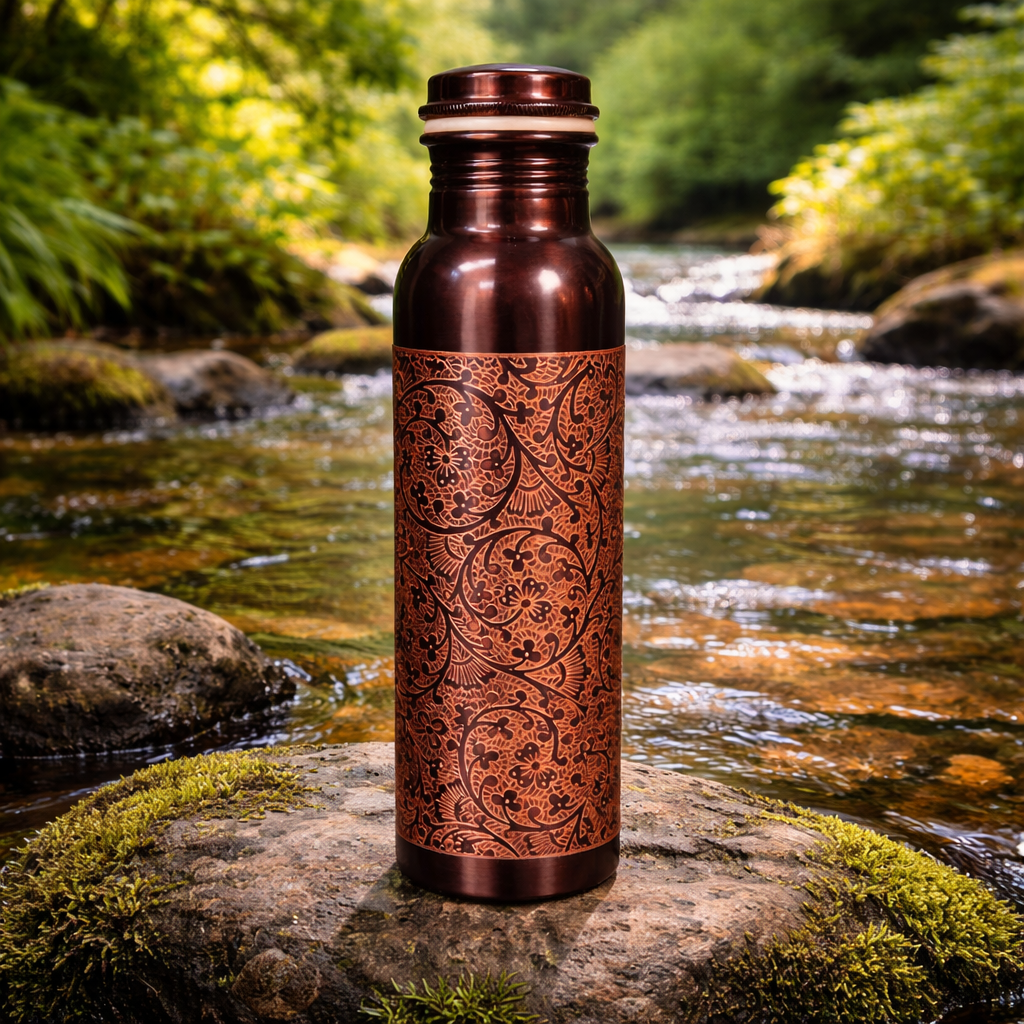 Pure Copper Water Bottle (Engraved)