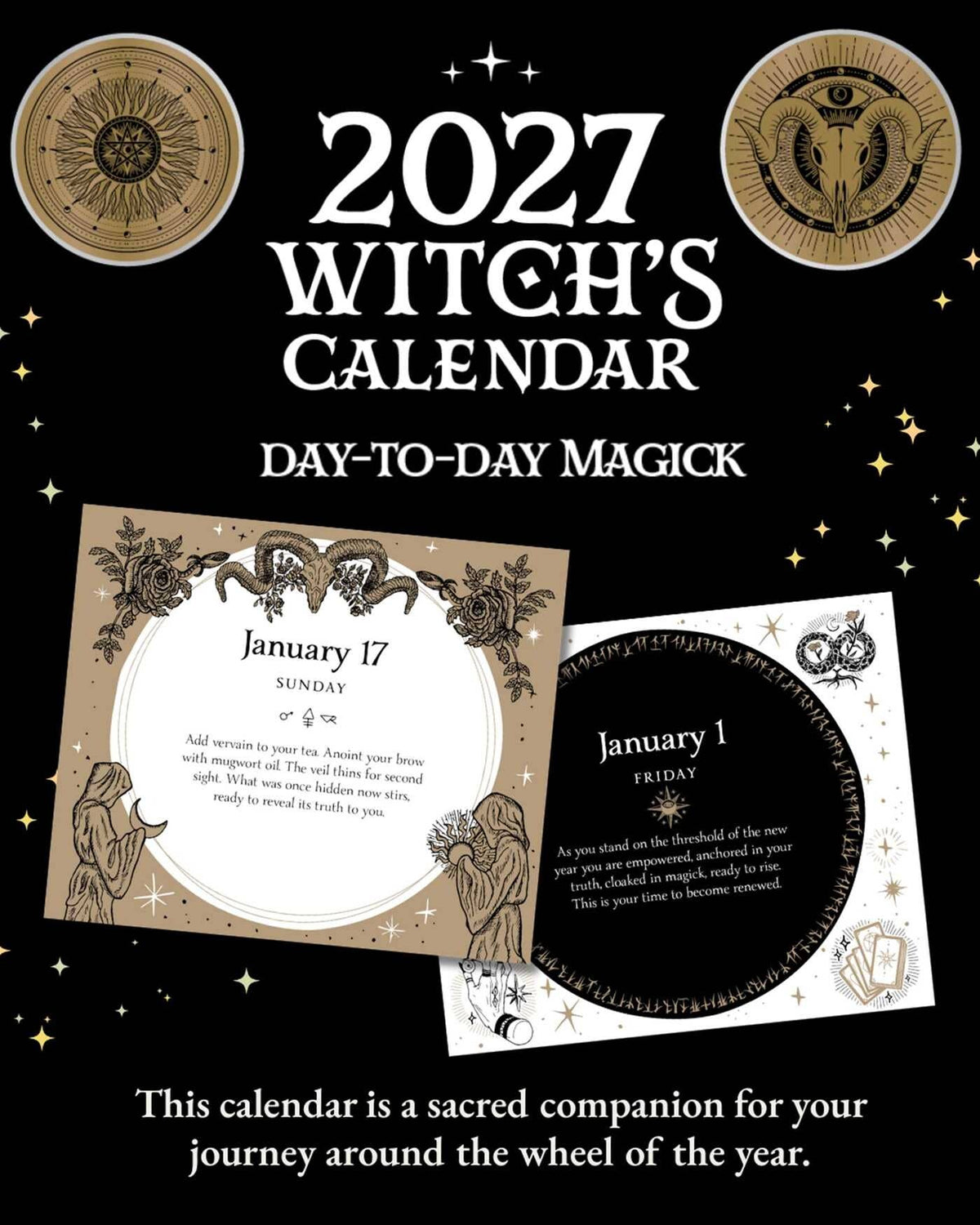 2027 Witch's Day-to-Day Calendar: Calendar; 736 pages / English