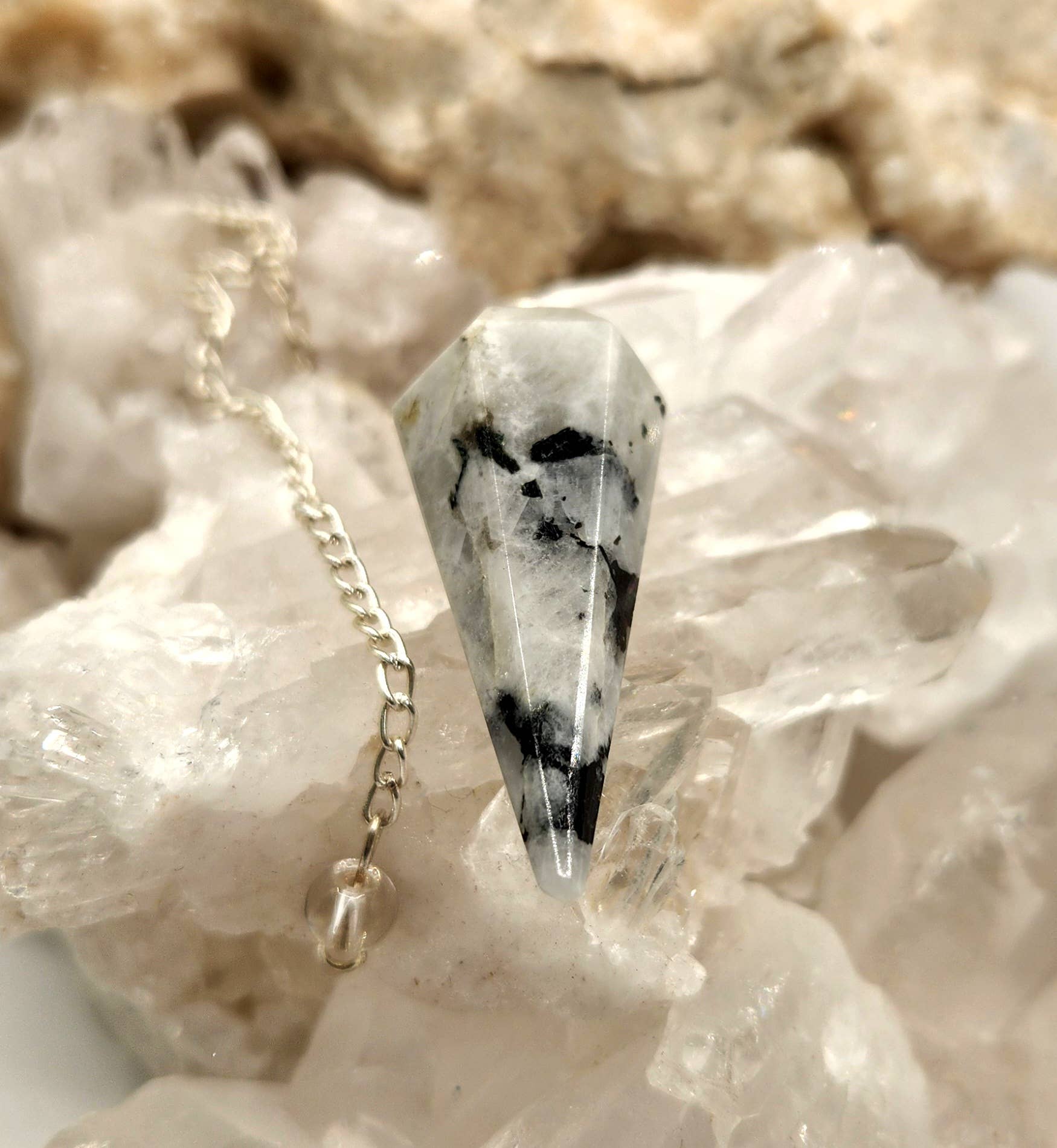 Rainbow Moonstone Pendulum