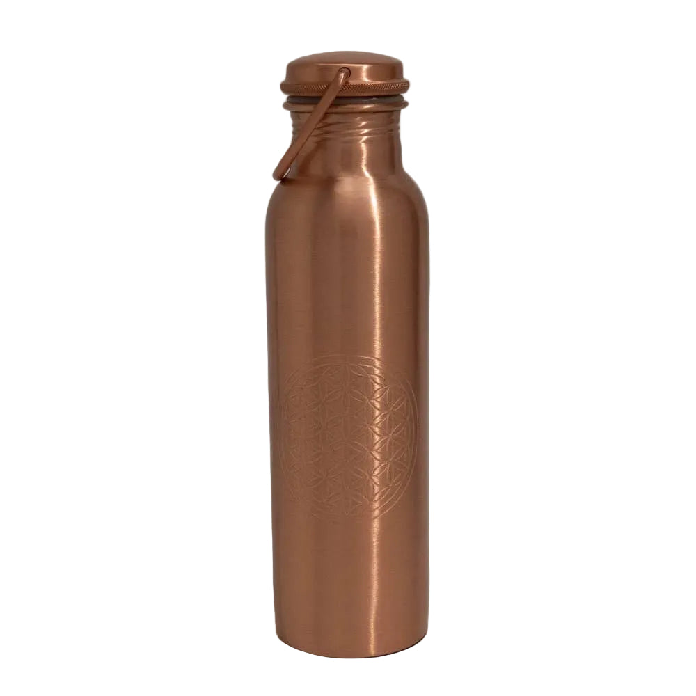 Pure Copper Water Bottle (Flower of Life)