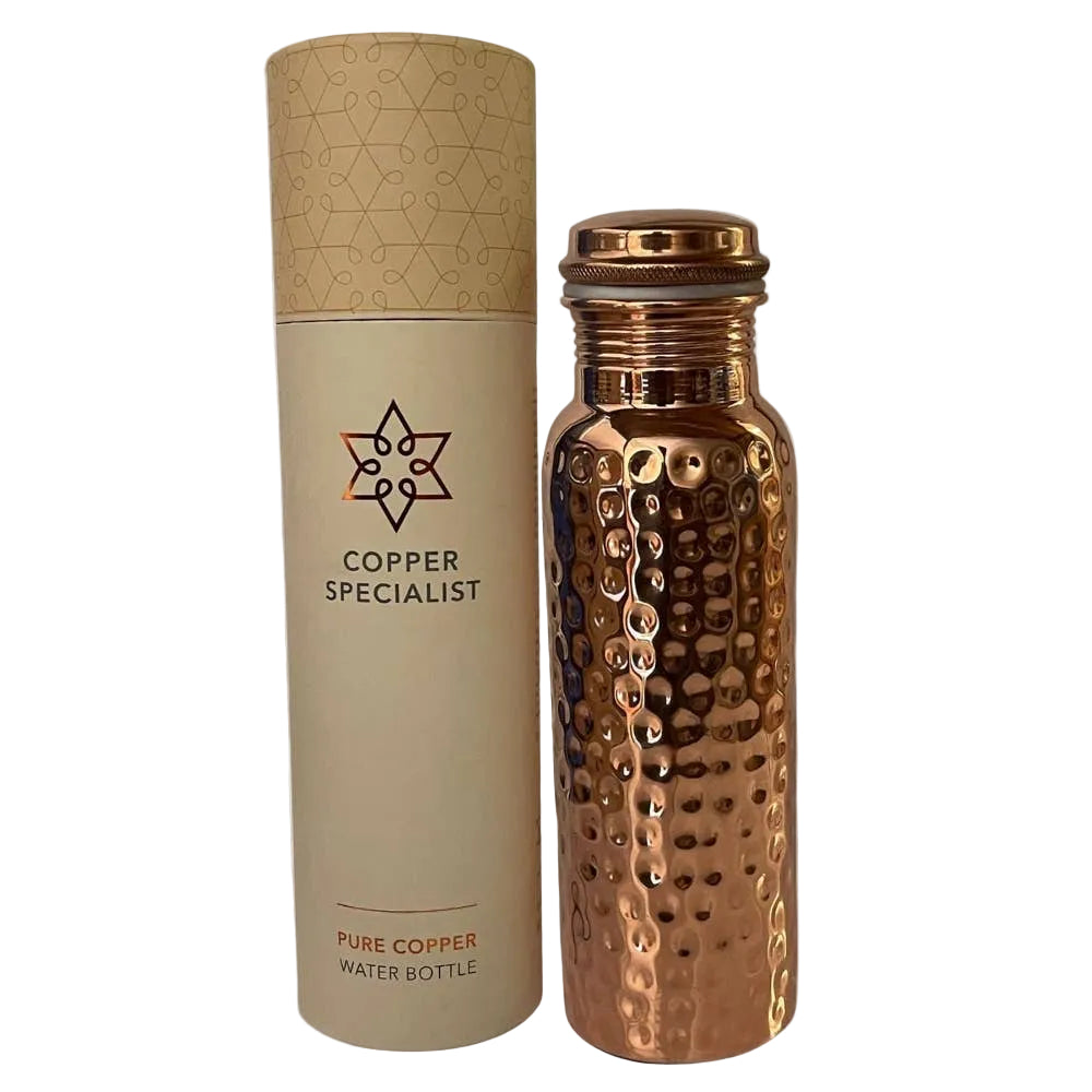 Pure Copper Water Bottle (Hammered)