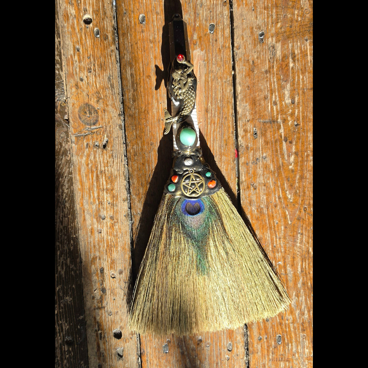Wicca Broom (Obsidian, Mermaid)