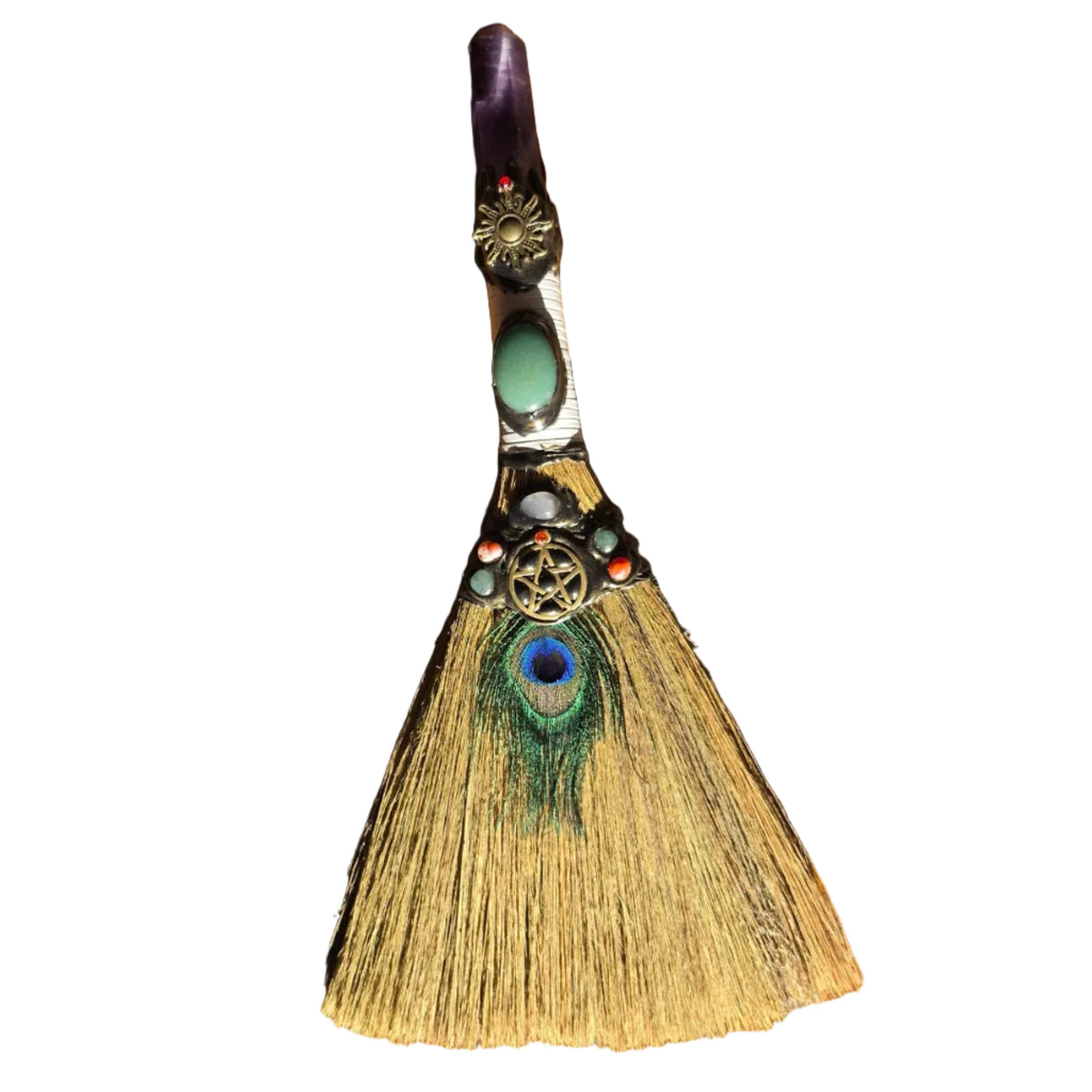 Wiccan Broom (Amethyst, Sun)