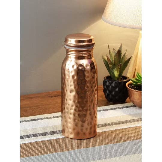 Pure Copper Bottle (Hammered, 900ml)