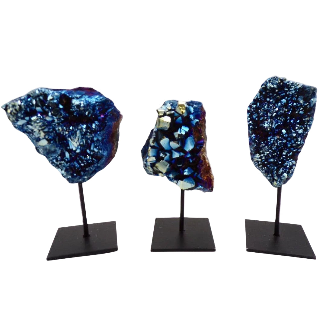 Cobalt Amethyst on Metal Stand