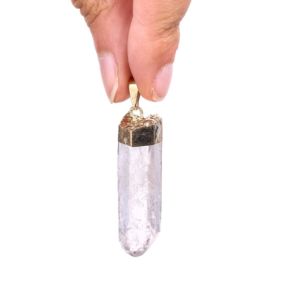 Gold Plated Quartz Pendant